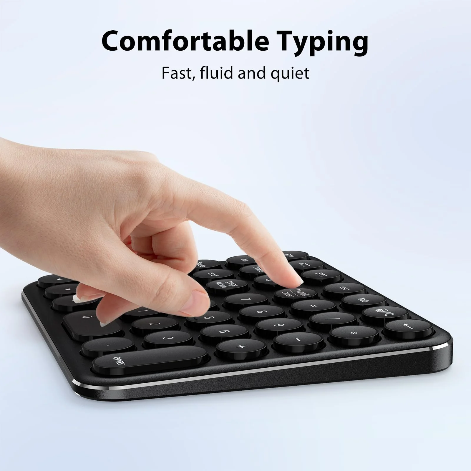 iClever Bluetooth Number Pad, Portable Wireless Number Pad, Aluminum Rechargeable 35-Keys Numeric Keypad for Multi-Devices, Compatible for Laptop, Mac, iMac, Tablet, PC and Desktop - Image 5