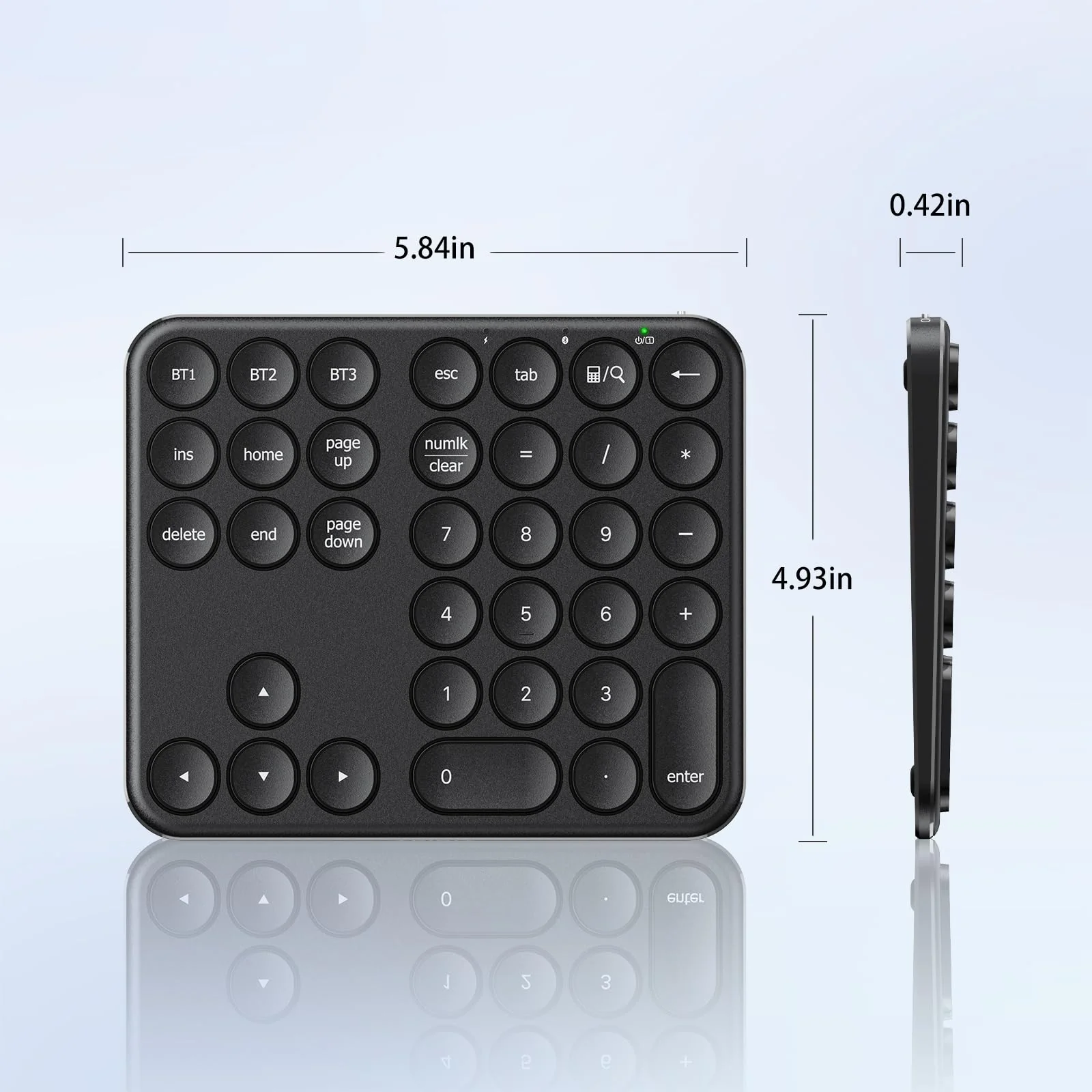 iClever Bluetooth Number Pad, Portable Wireless Number Pad, Aluminum Rechargeable 35-Keys Numeric Keypad for Multi-Devices, Compatible for Laptop, Mac, iMac, Tablet, PC and Desktop - Image 7