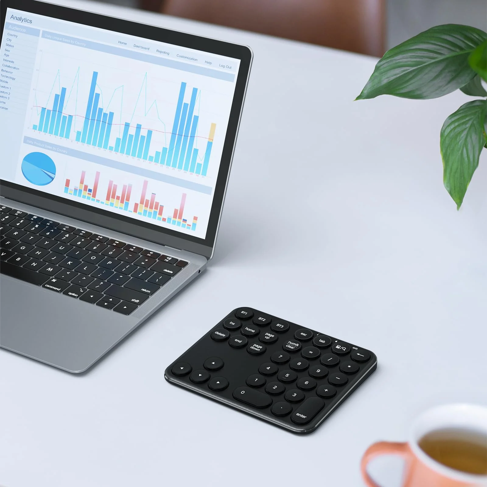 iClever Bluetooth Number Pad, Portable Wireless Number Pad, Aluminum Rechargeable 35-Keys Numeric Keypad for Multi-Devices, Compatible for Laptop, Mac, iMac, Tablet, PC and Desktop - Image 9
