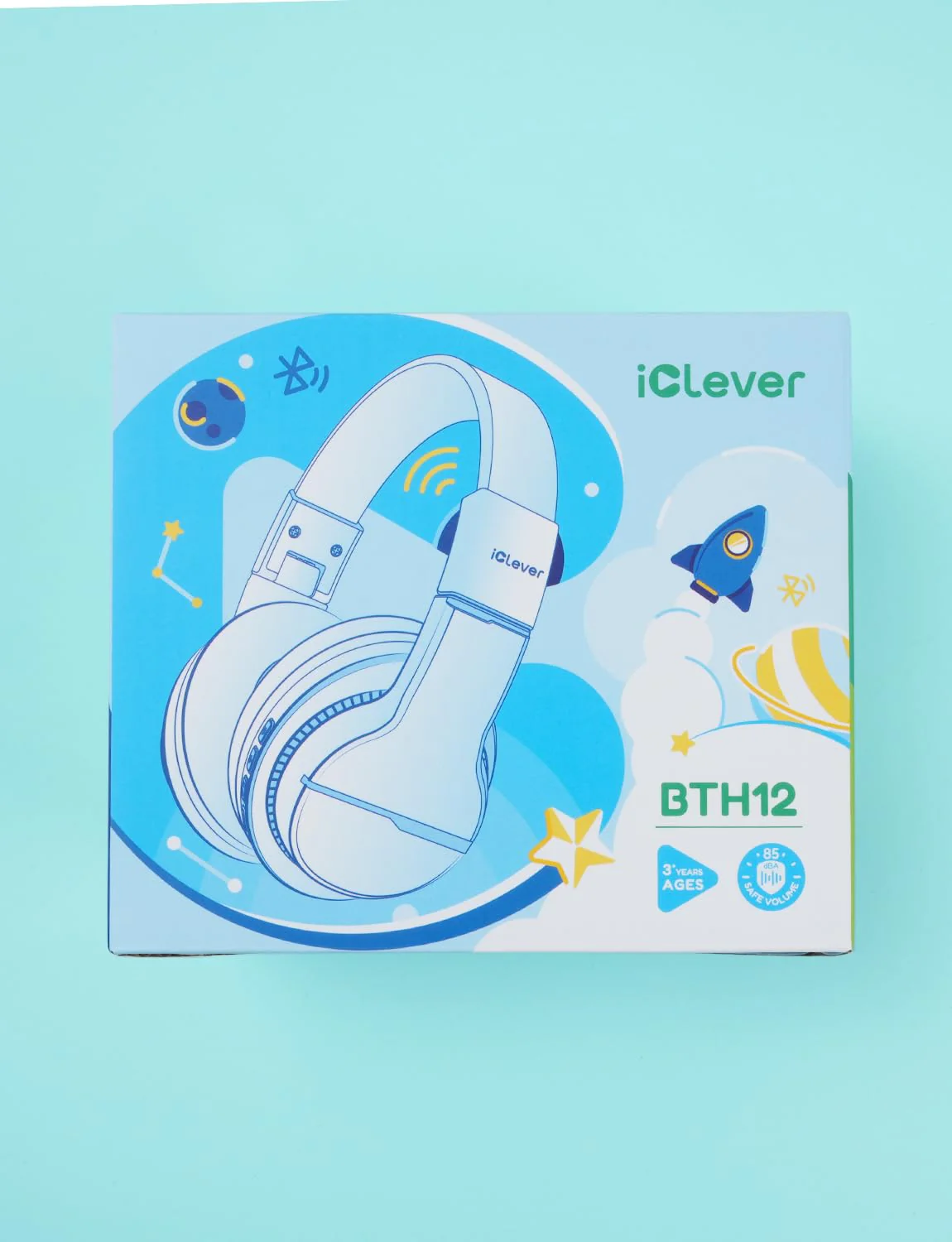 iClever BTH12 Kids Bluetooth Headphones,Colorful LED Lights Wireless Kids Headphones,74/85dBA Safe Volume,85H Playtime,Bluetooth 5.2,Over Ear Headphones Built-in Mic for iPad/Tablet/Airplane,Blue Blue - Image 10