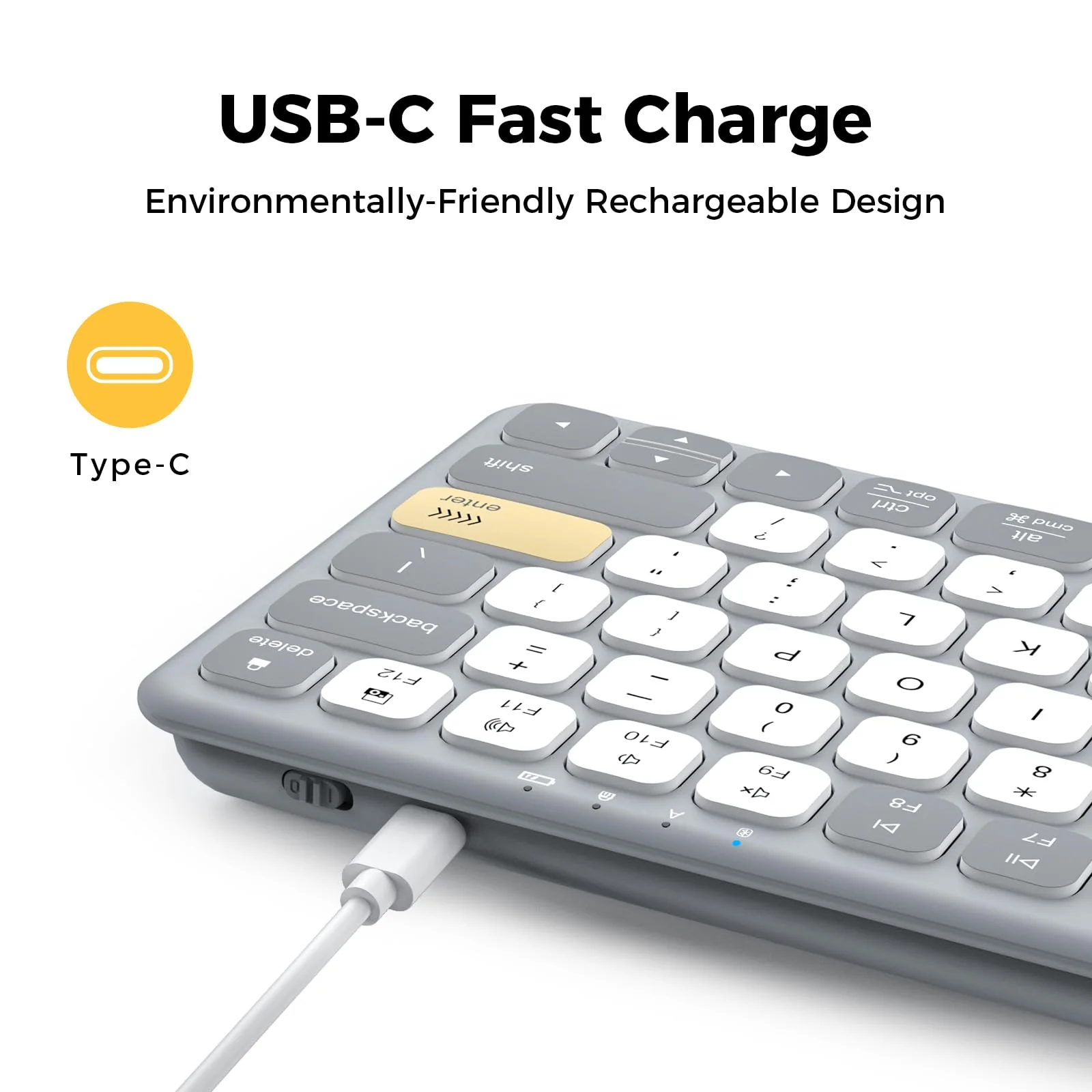 iClever Compact Keyboard, BK50 Bluetooth Keyboard for iPad, Colorful iPad Keyboard, Portable and Ultra Slim Design, Sync to 3 Devices, with Large Keycap for iPhone, Laptop, Tablet, Windows - Image 3