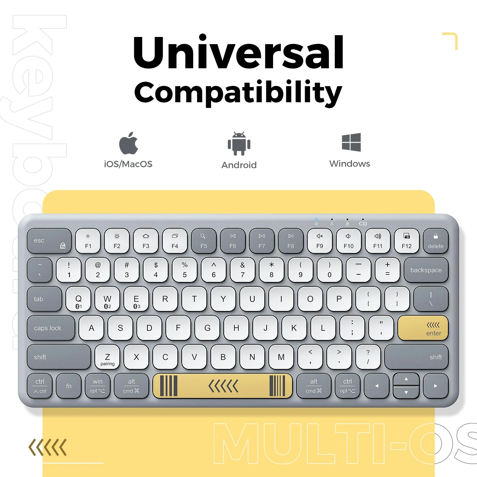 iClever Compact Keyboard, BK50 Bluetooth Keyboard for iPad, Colorful iPad Keyboard, Portable and Ultra Slim Design, Sync to 3 Devices, with Large Keycap for iPhone, Laptop, Tablet, Windows - Image 6