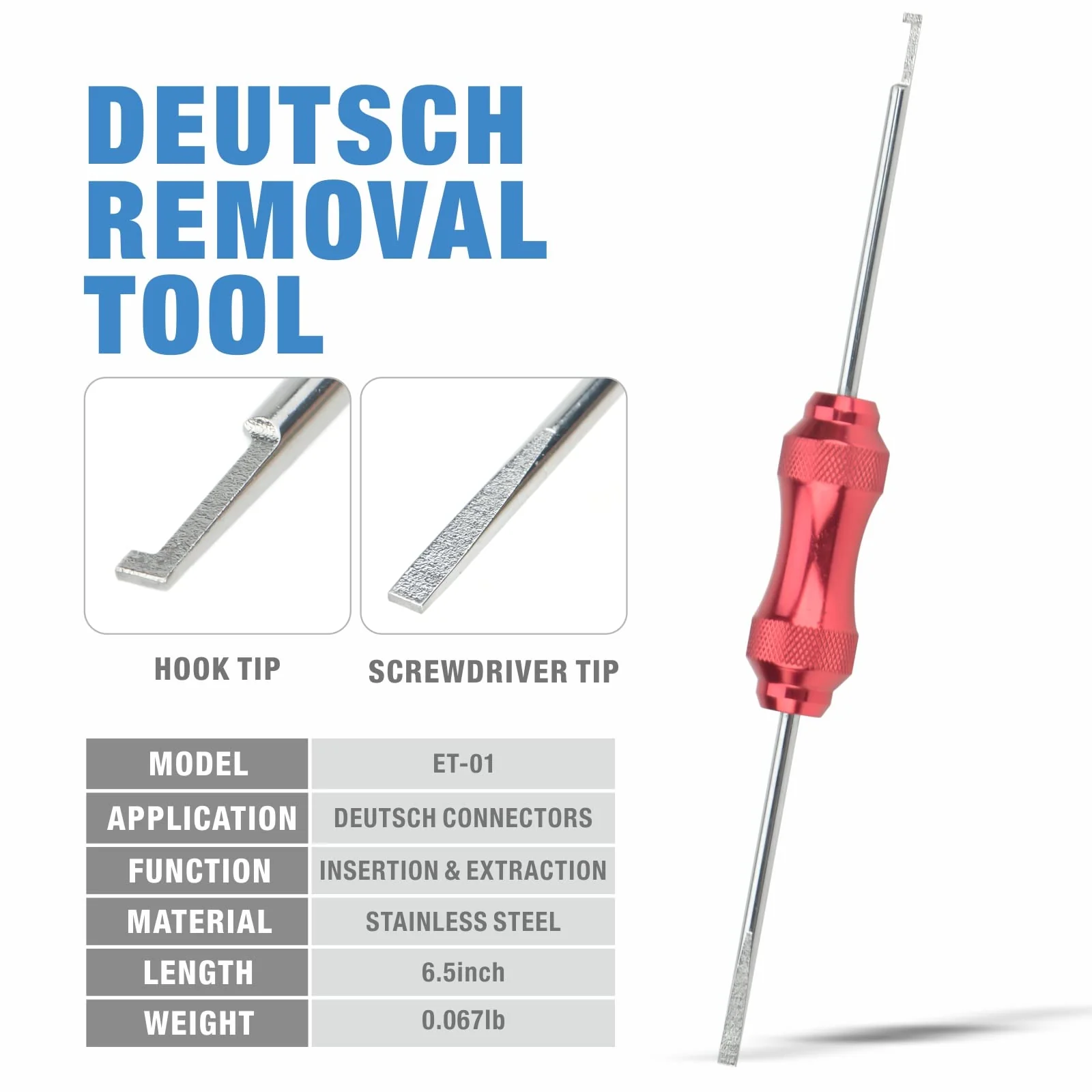 iCrimp ET-01 Deutsch Insertion & Extraction Tools, Contact Extraction, Contact-to-Housing, Wedgelock Removal Tool for DT, DTM, DTP-Series - Image 2