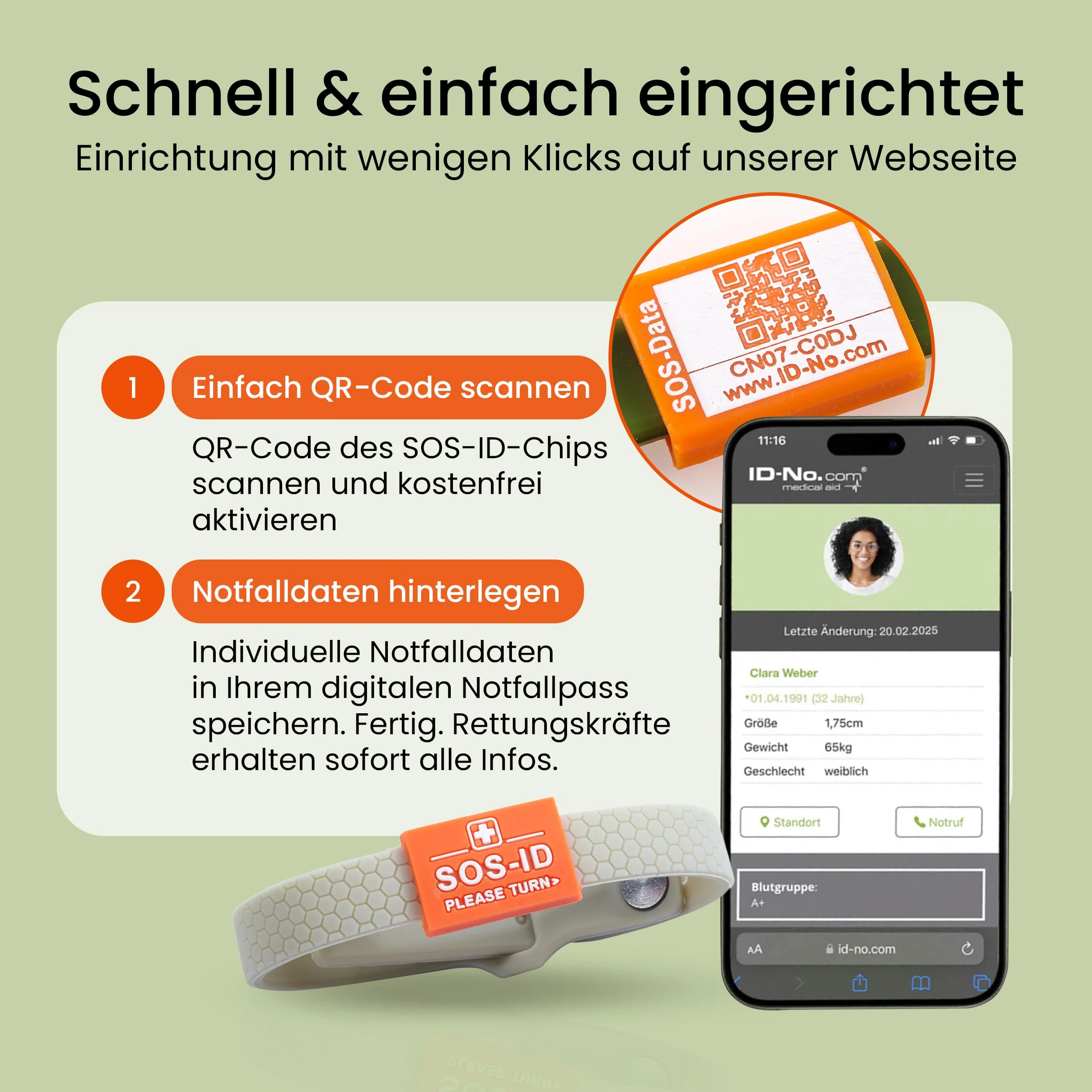ID-No Sports Emergency Soft Silicone Bracelet with QR Code (Taupe) - Durable & Waterproof SOS Wristband for Emergencies - Quick Access to Important Health Data taupe - Image 4