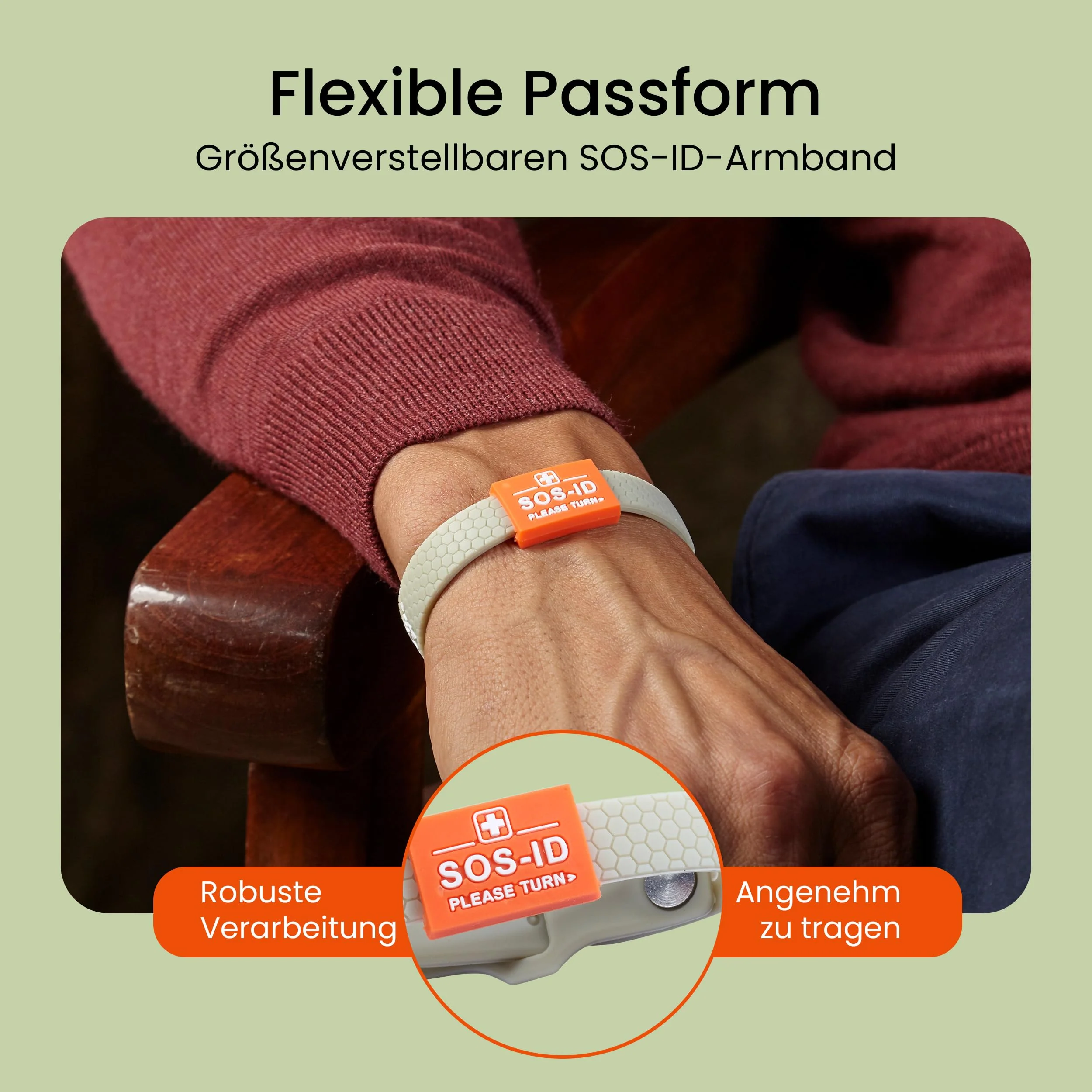 ID-No Sports Emergency Soft Silicone Bracelet with QR Code (Taupe) - Durable & Waterproof SOS Wristband for Emergencies - Quick Access to Important Health Data taupe - Image 6