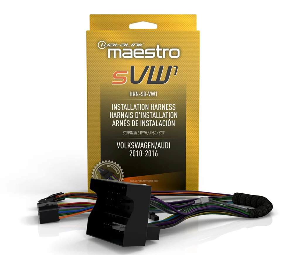 Idatalink Maestro HRN-SR-VW1 T-Harness for Select Volkswagen Vehicles 2002-16, replace The factory radio while retaining steering wheel controls & use of factory amp (ADS-MSR module also required)