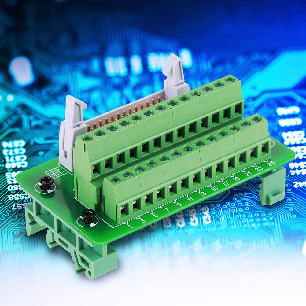 IDC26P DIN Rail Module, DIN Rail Breakout Board Module Terminal Block Module 26-Pin 5mm Interface Module with Plug Breakout Board - Image 3