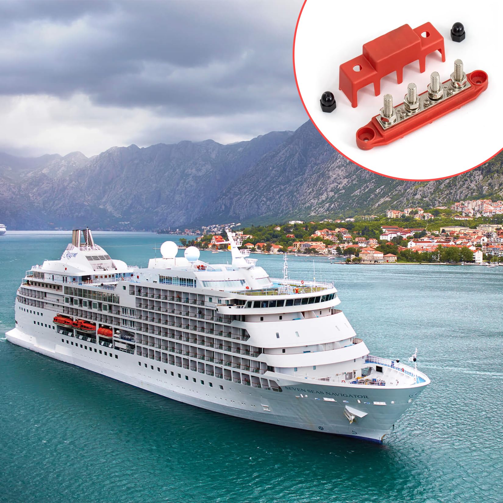 Idota Bus Bar 12 V - 48 V DC Bus Bars Distribution Block 150 A Busbar with M8 Terminal Bolts Power Rail for Car Boat Solar System - Image 5