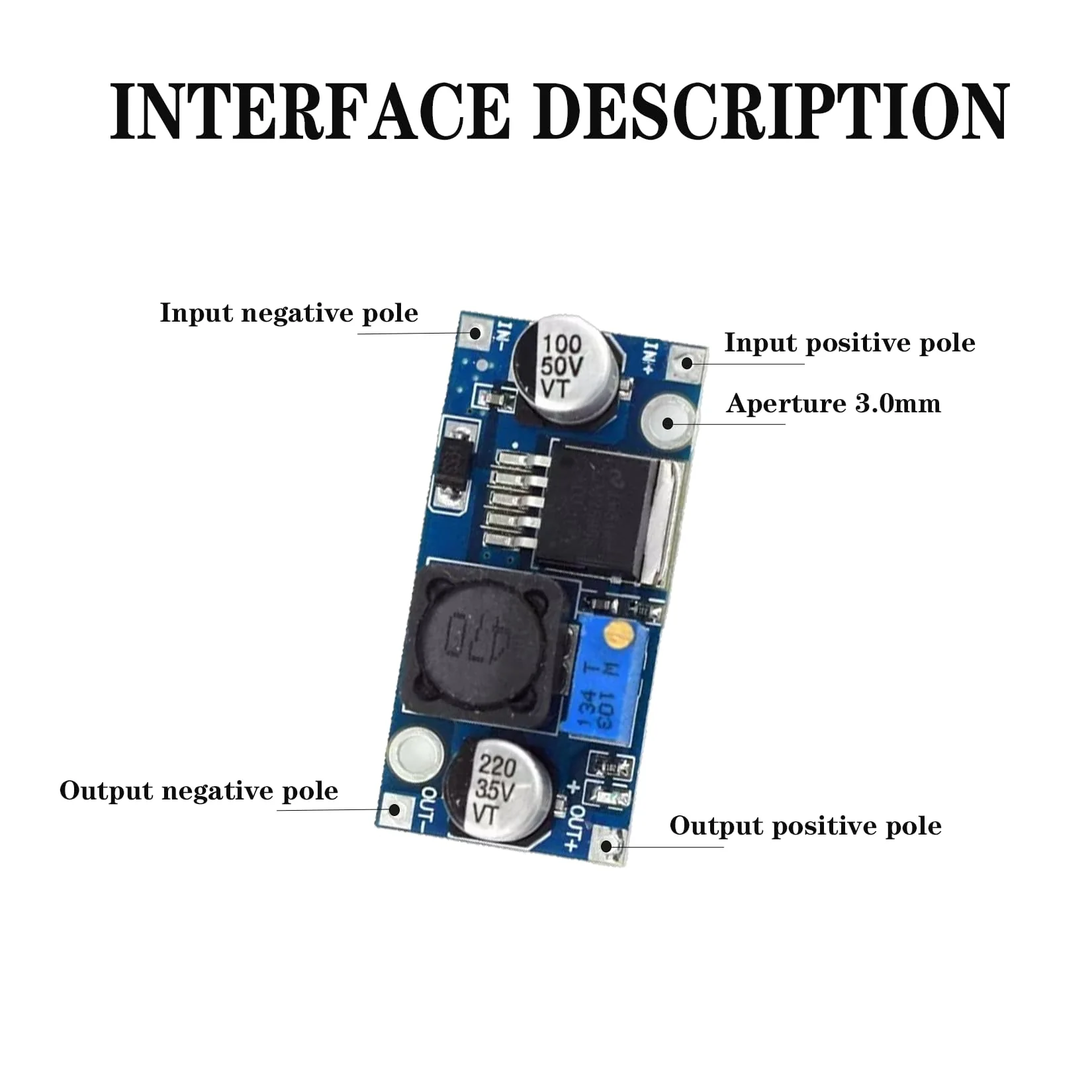 Idota Pack of 10 Step Down Converter, DC-DC 3A Buck Converter Voltage Regulator Adjustable Power Supply Downward Module, 3.2-46V to 1.25-35V DC to DC Converter Module - Image 3