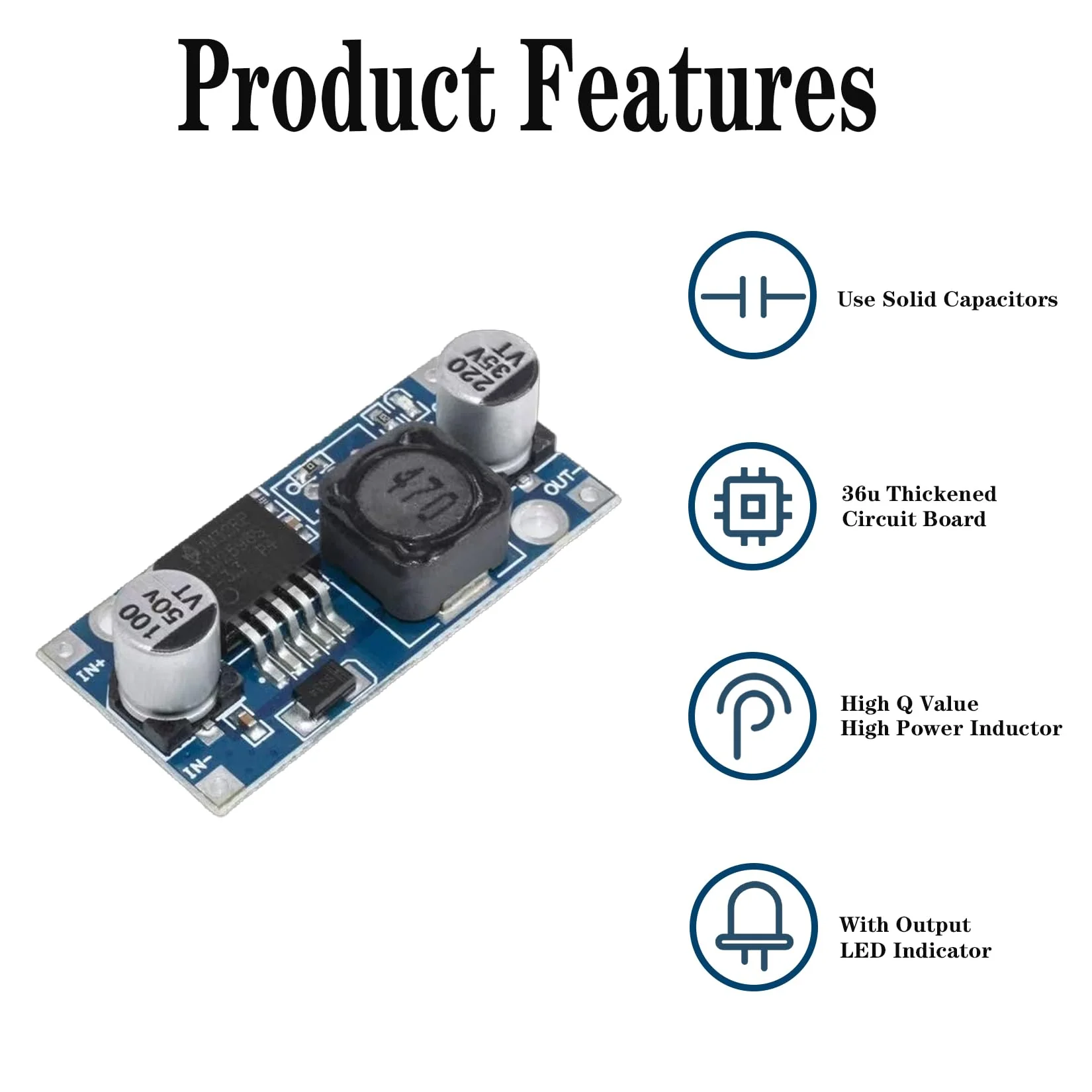 Idota Pack of 10 Step Down Converter, DC-DC 3A Buck Converter Voltage Regulator Adjustable Power Supply Downward Module, 3.2-46V to 1.25-35V DC to DC Converter Module - Image 5