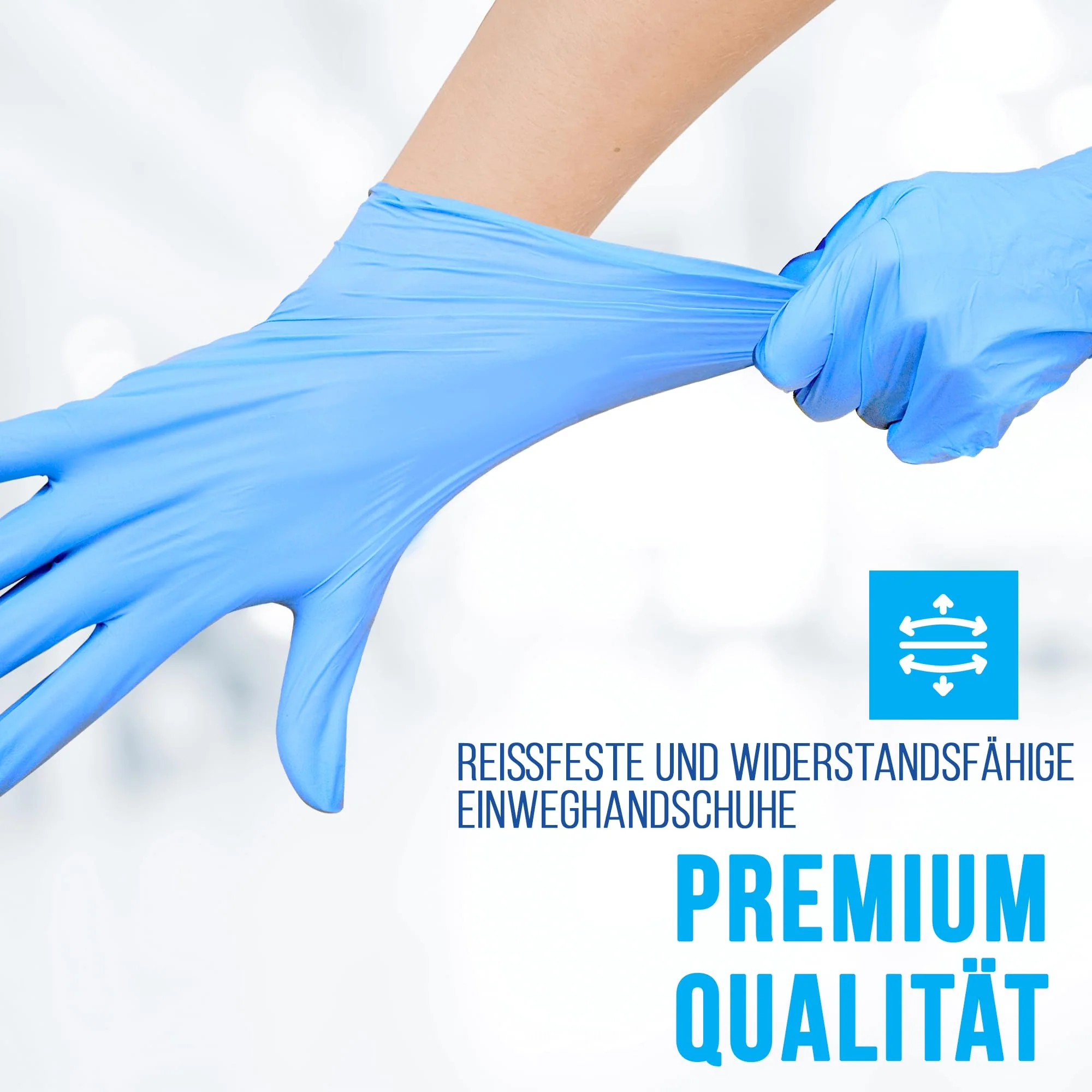 IEA Medical Nitrile Gloves, L, Blue, Pack of 100, Disposable Gloves, Tear-Resistant, Examination Gloves, Latex-Free Gloves, Disposable Gloves - Image 4
