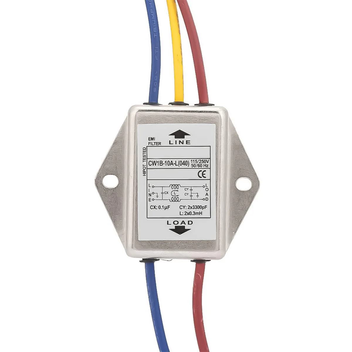 ieron EMI Power Filter 125/250V Electromagnetic Interference Filter CW1B-10A-L (040) Single Phase Filter for Suppression of Impulse Interference - Image 2