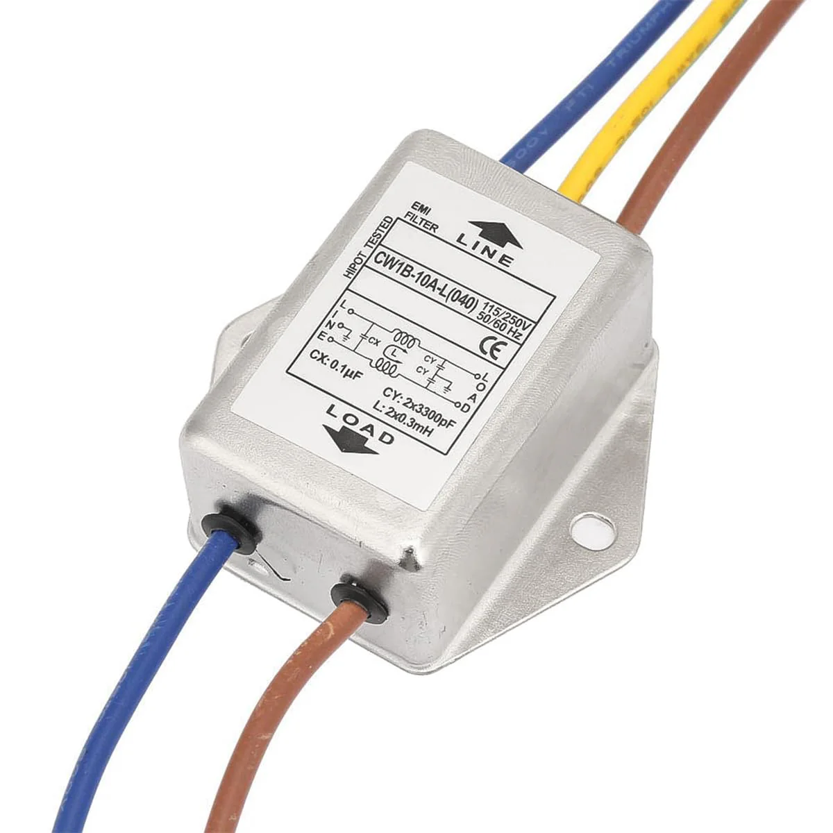 ieron EMI Power Filter 125/250V Electromagnetic Interference Filter CW1B-10A-L (040) Single Phase Filter for Suppression of Impulse Interference - Image 3