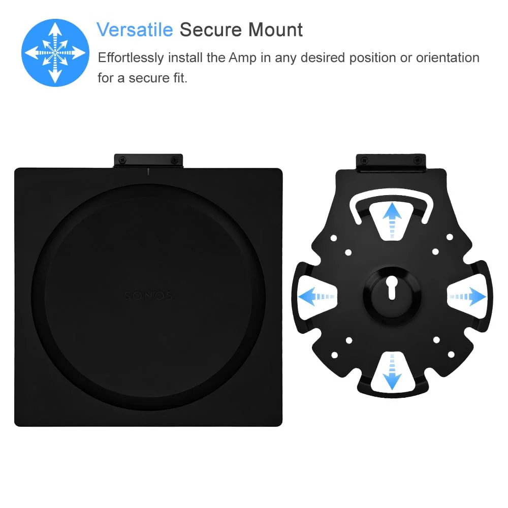 IFCASE Metal Wall/Under Desk Mount Compatible with Sonos Amp, Vesa Bracket Mount for Wireless Amplifier (Black) Black - Image 2