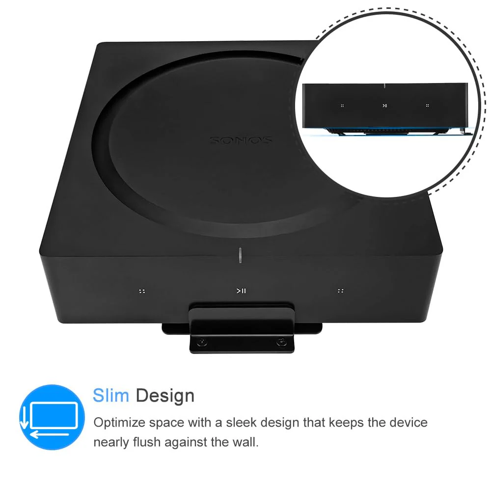 IFCASE Metal Wall/Under Desk Mount Compatible with Sonos Amp, Vesa Bracket Mount for Wireless Amplifier (Black) Black - Image 5