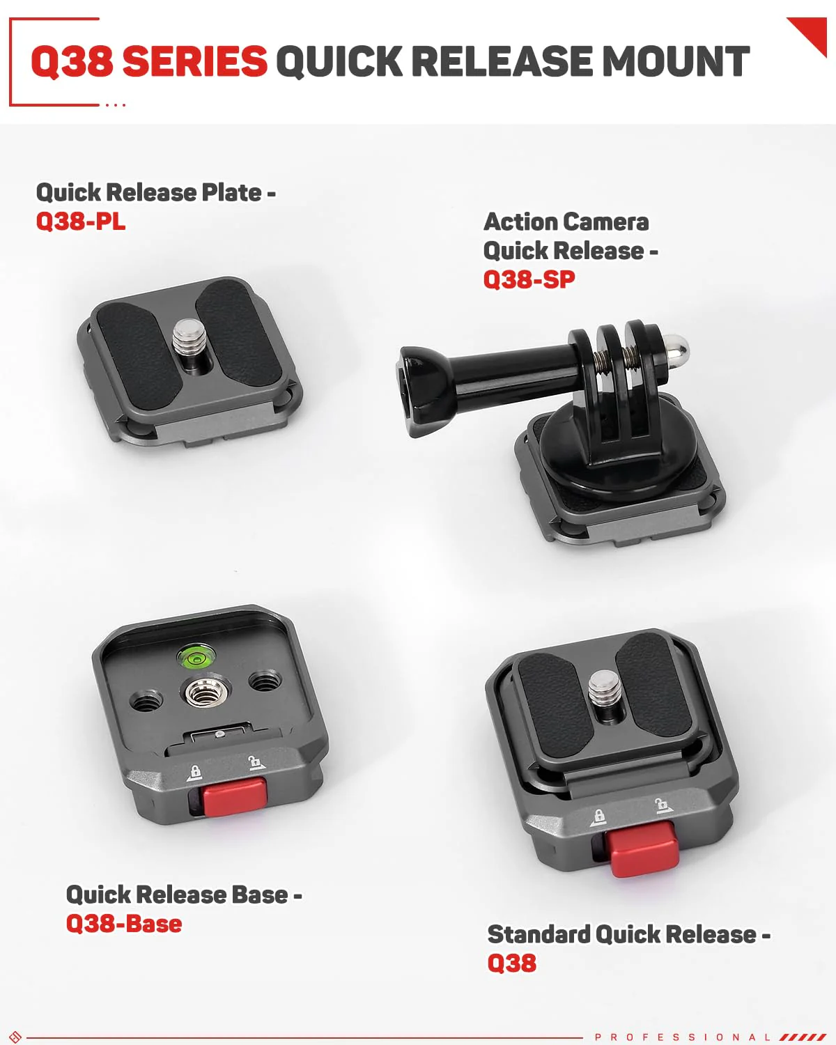 IFOOTAGE Q38 Quick Release Plate, Camera Quick Release Tripod Mount Adapter with 1/4" Screw, QR Adapter for Sony Canon DSLR, Tripods, Monopods, Sliders, Stablizers, Monitors Q38-Standard - Image 7