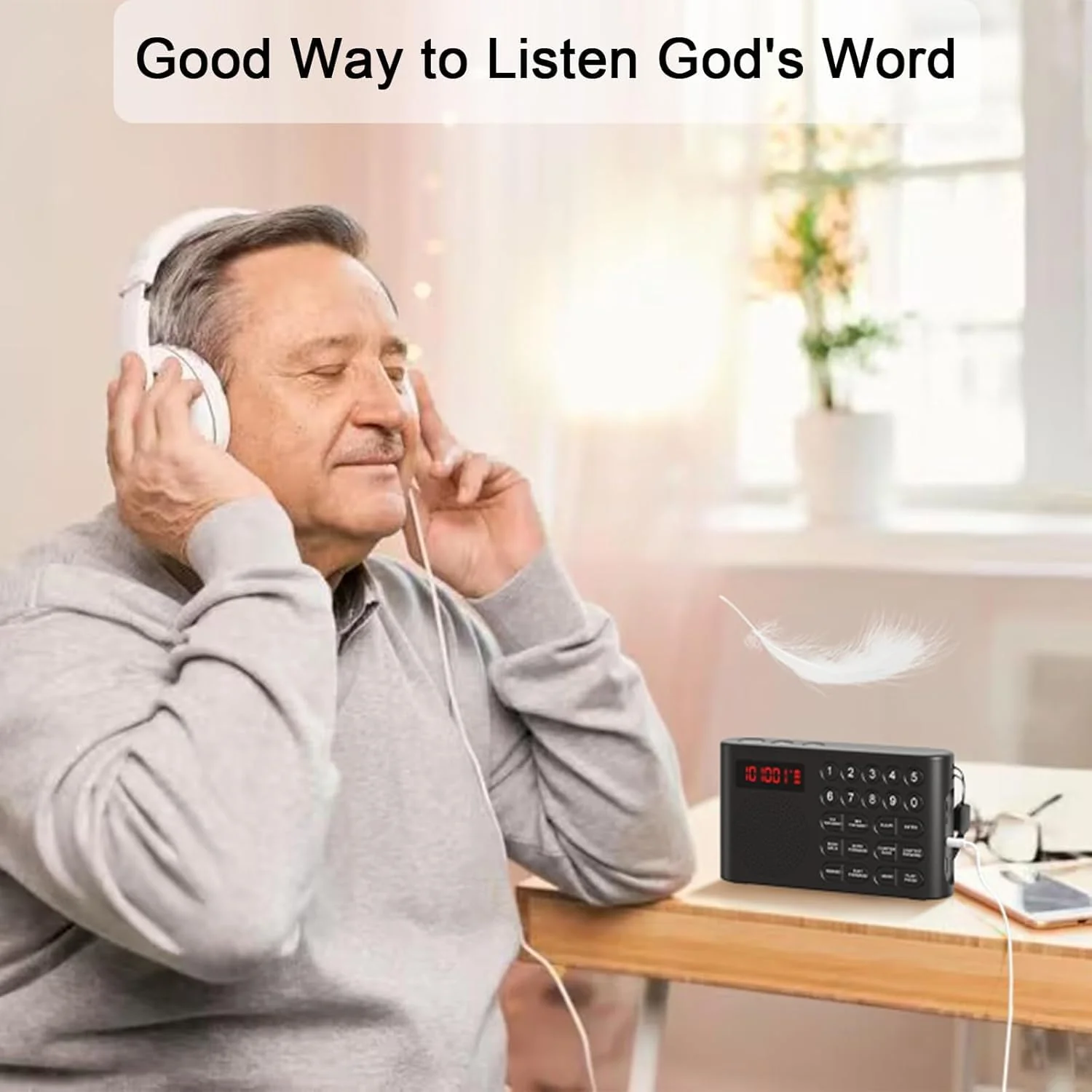 iGuerburn KJV Audio Bible Player for Seniors, Electronic Bible Old & New Testament in King James Version, Easy Read Talking Bible with 26H Playtime - Image 7