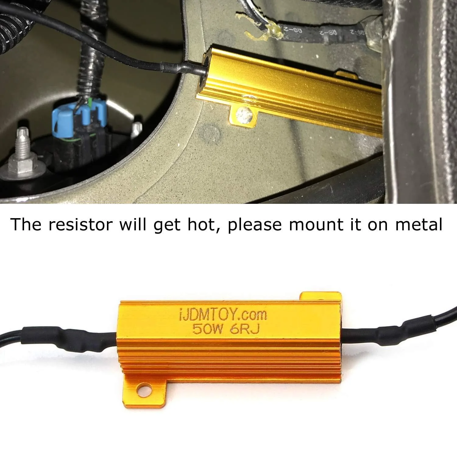 iJDMTOY Hyper Flash/Bulb Out Error Fix Wiring Adapters Compatible with 3157 3057 3155 3357 3457 4157 LED Bulbs Turn Signal or Tail Brake Lights - Image 6