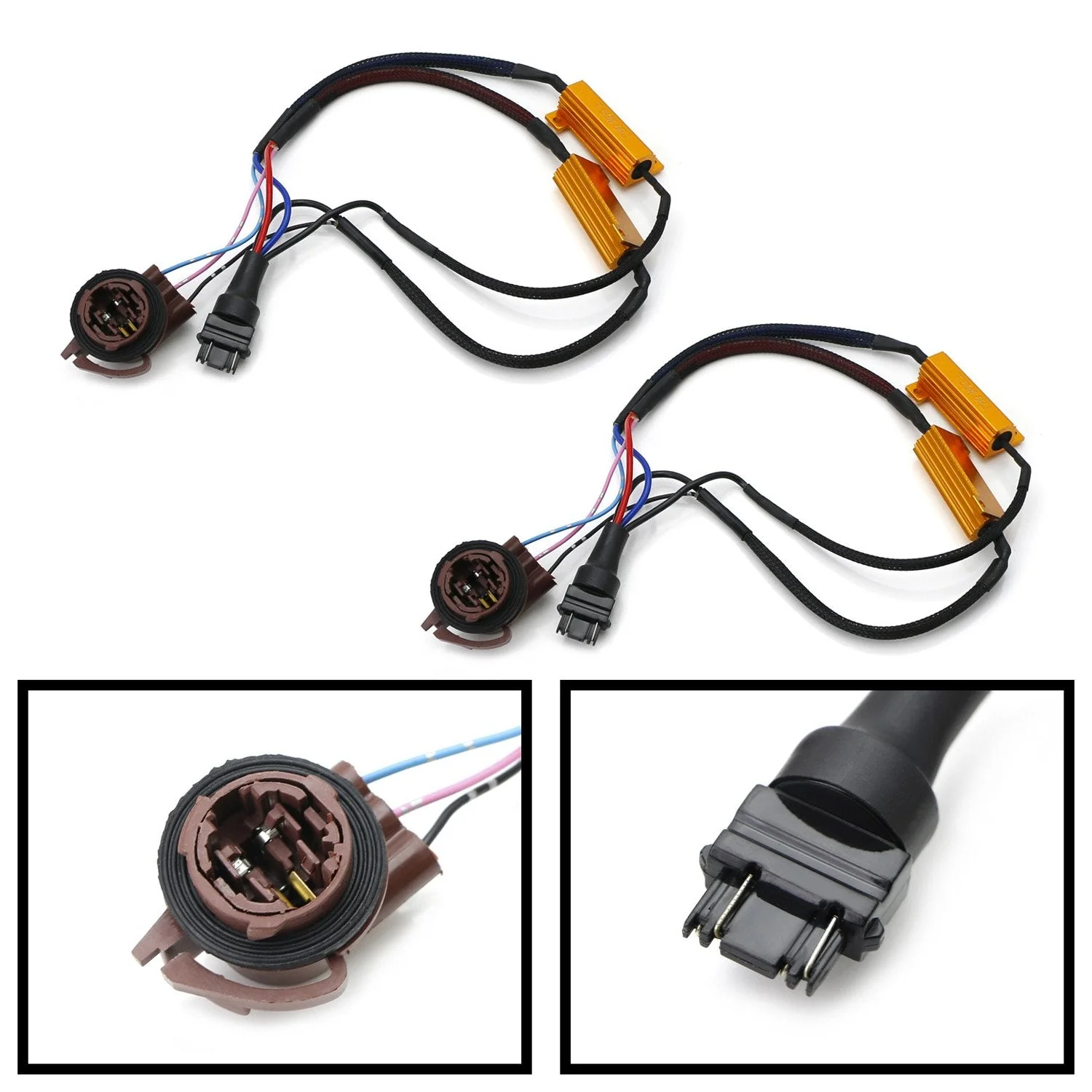 iJDMTOY Hyper Flash/Bulb Out Error Fix Wiring Adapters Compatible with 3157 3057 3155 3357 3457 4157 LED Bulbs Turn Signal or Tail Brake Lights - Image 8