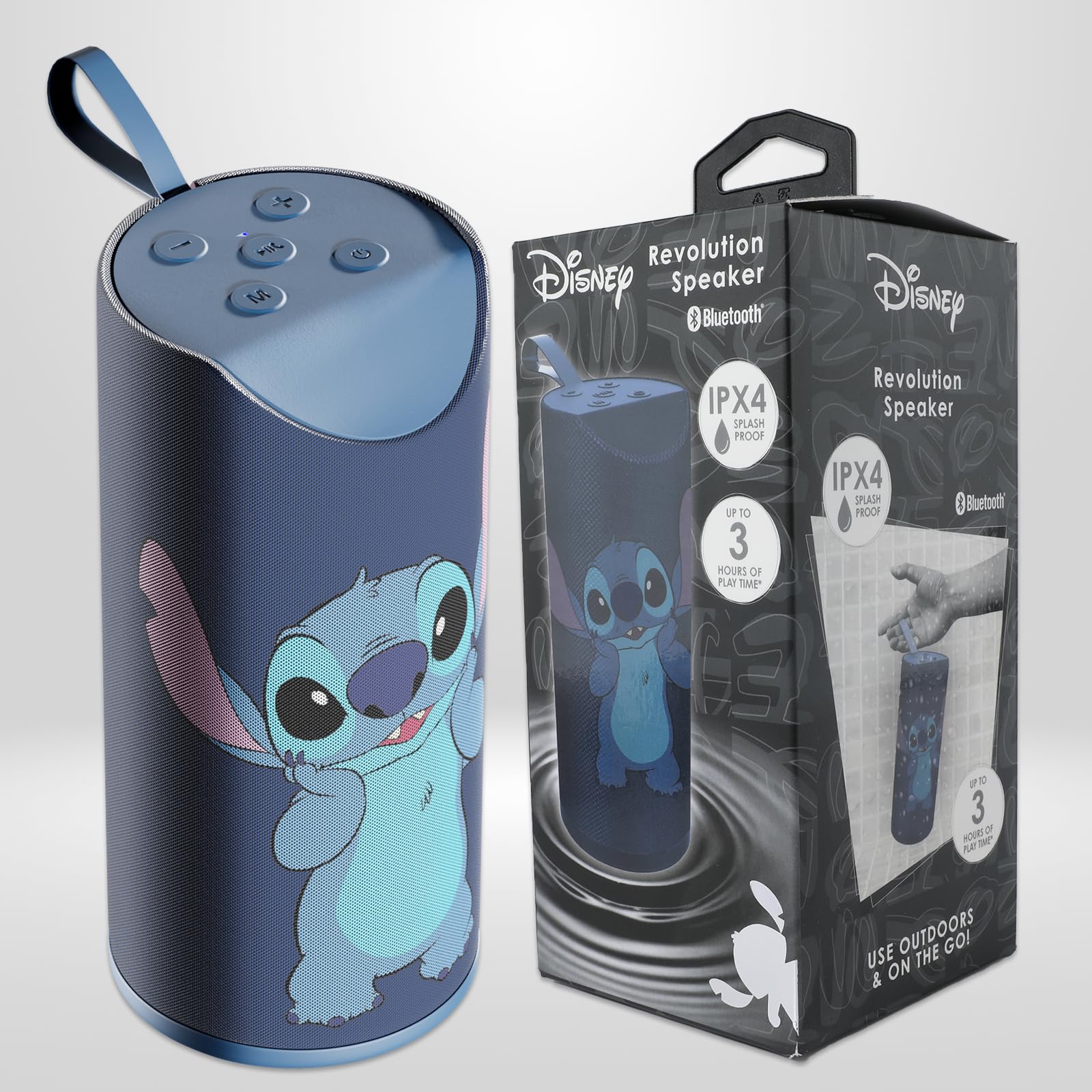 iJoy Disney Lilo and Stitch Wireless Bluetooth Speaker- Splashproof Rechargeable Wireless Speaker with 3 Hours Playtime/SD Slot/FM Radio- Stitch Stuff, Disney Stitch Gifts for Women//Men/All Fans Stitch "Cute" - Image 7