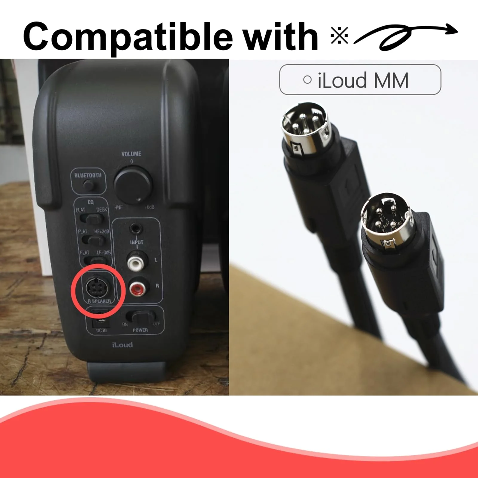 iK iLoud MTM Master-Slave Speaker Link Cable - 4-Pin Male to Male, High-Flexibility Pure Copper Audio Cable- Lossless Sound Transmission for Studio Monitors-5.65ft/9.84ft/16.4ft/32.8ft (32.8ft) 32.8ft - Image 2