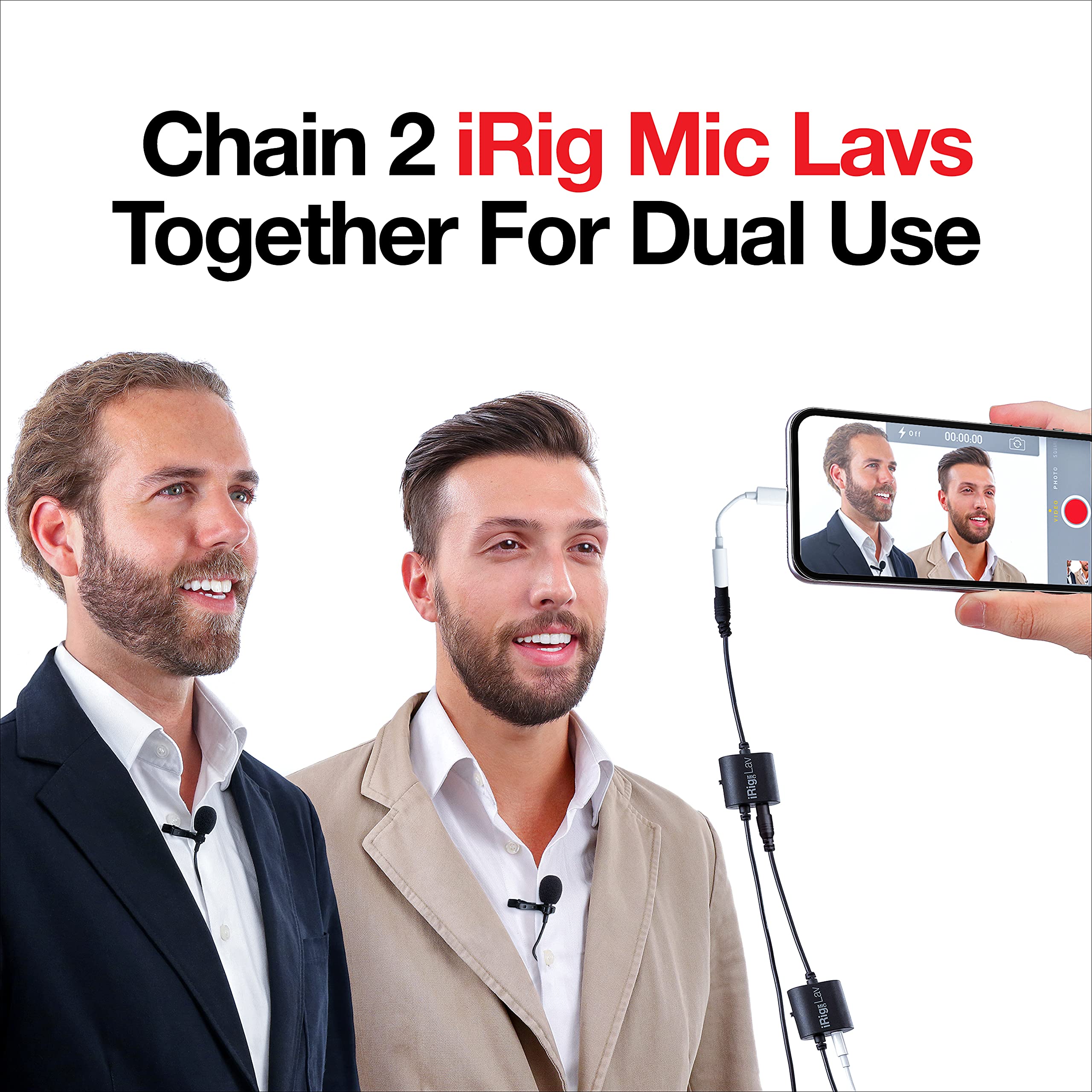 IK Multimedia iRig Mic Lav Lapel Microphone, omnidirectional Condenser lavalier Microphone with 1/8" TRRS Jack, Headphone Out and Daisy-Chaining for iPhone, iPad, Android, Mac, PC Single - Image 5