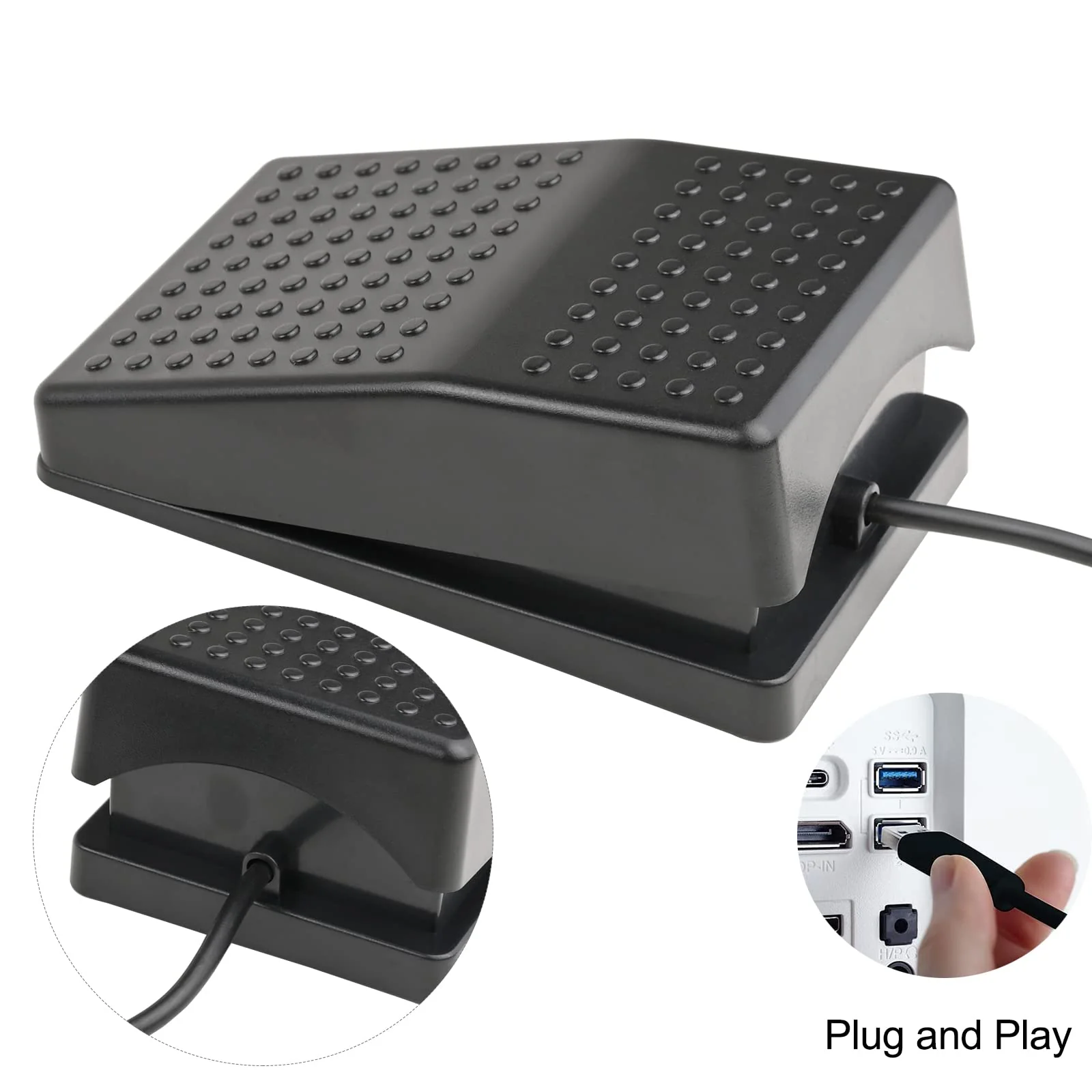 iKKEGOL Upgraded USB Foot Switch Single Pedal Mechanical Control Footswitch Map Mouse Keyboard Hotkey Combination Key press Simulator Program Page Turner Game Transcription HID - Image 6