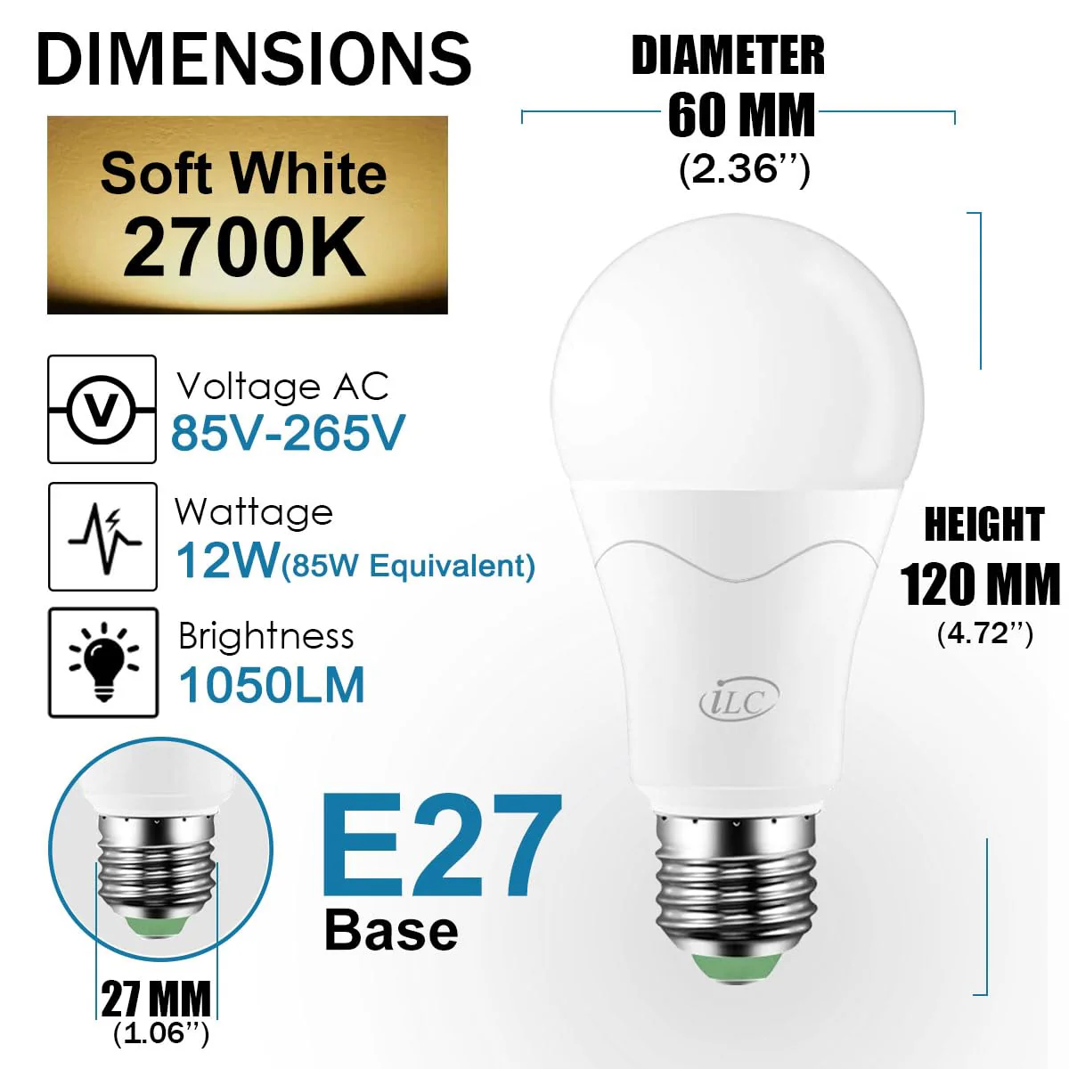 iLC LED Light Bulb Replaces 85W, 1000 Lumen, RGB Light Bulb With Remote Control, Colour Change, Warm White (2700 Kelvin), Edison E27 1 Stück (1er Pack) - Image 3