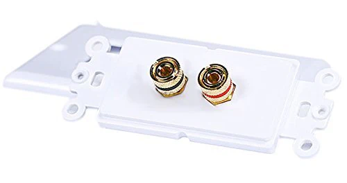 iMBAPrice (5 Pack) Premium 2 Connector Banana Wall Plate - Banana Plug Binding Post Wall Plate for Speakers white Single - Image 3