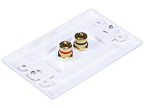 iMBAPrice (5 Pack) Premium 2 Connector Banana Wall Plate - Banana Plug Binding Post Wall Plate for Speakers white Single - Image 4