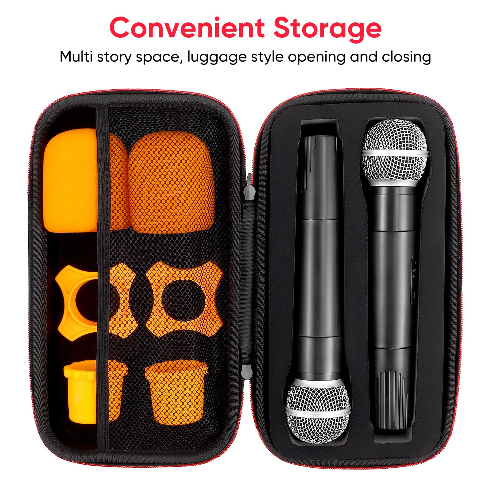 IMIKEYA Case: Portable Storage Box Case Hard EVA Cover Carrying Bag Dual Handheld Mic Shockproof with Zipper Hard Travel (Pack of 2) 30x15cm (Pack of 2) - Image 2