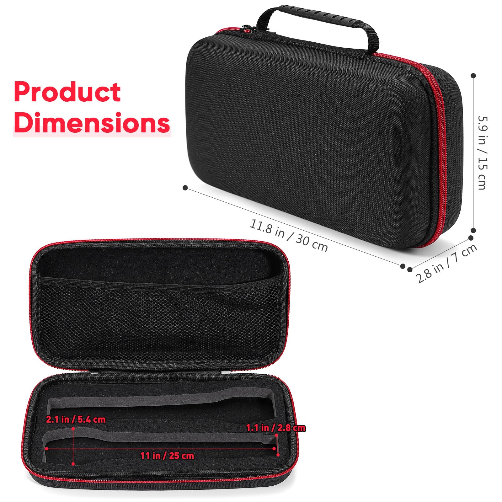 IMIKEYA Case: Portable Storage Box Case Hard EVA Cover Carrying Bag Dual Handheld Mic Shockproof with Zipper Hard Travel (Pack of 2) 30x15cm (Pack of 2) - Image 3