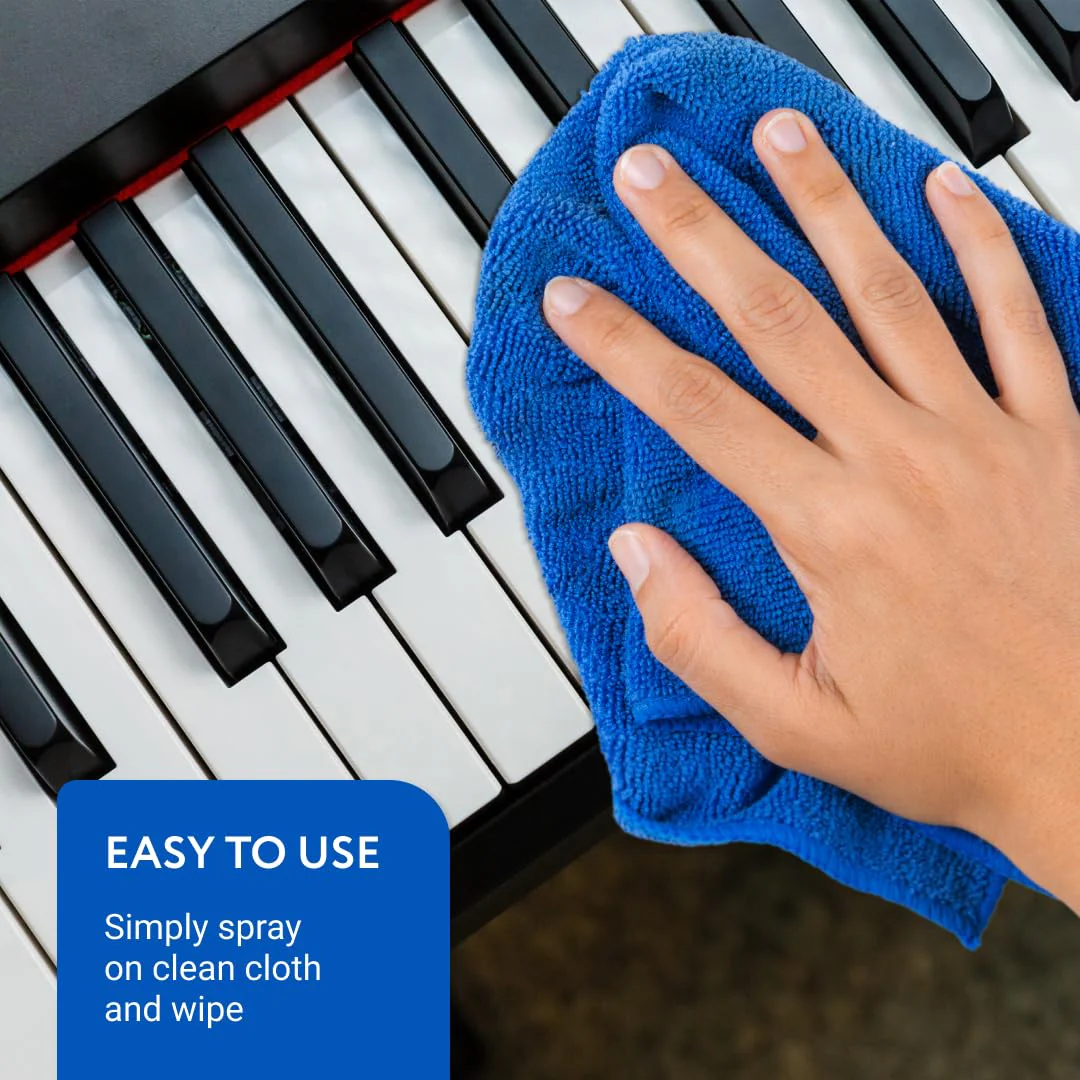 IMPRESA Piano Key Cleaner Spray - Piano Keyboard Cleaning Kit & Solution - Non-Toxic Low-Odor Keyboard Cleaner for Grand & Baby Grand Keys - 8 Fl Oz, Clear, Pack of 1 - Image 4