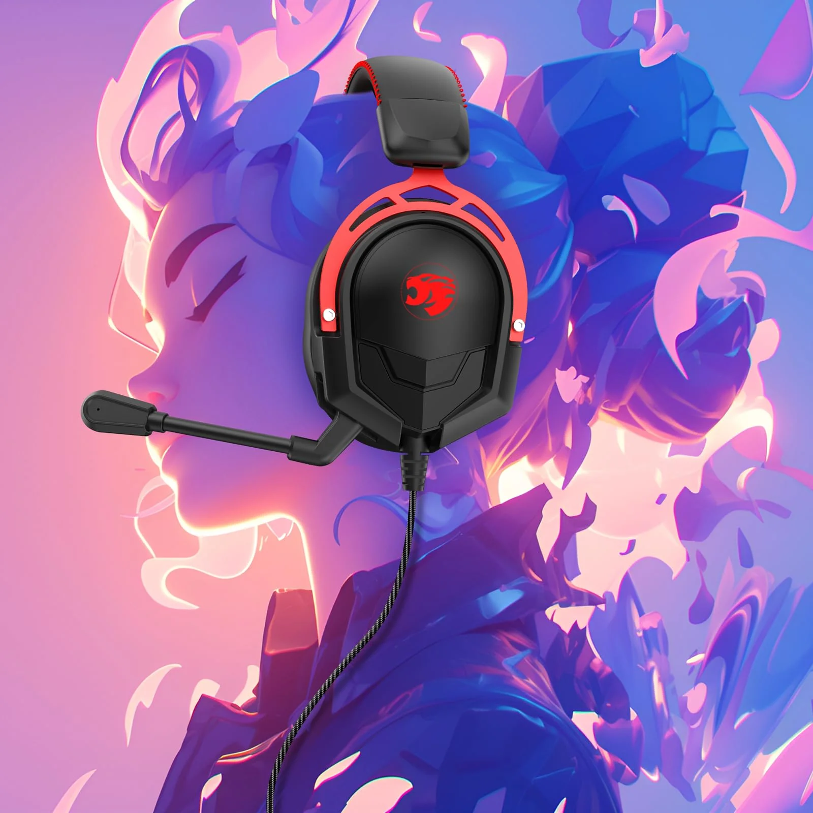 IMYB A88 Gaming Headset with Mic for Ps5, Pc, Xbox One Series X/s, Ps4, Switch, Stereo Wired Noise Cancelling Headphones with Microphone for Computer, Laptop, Mac, Nintendo, Games (Red) BlackRed - Image 8
