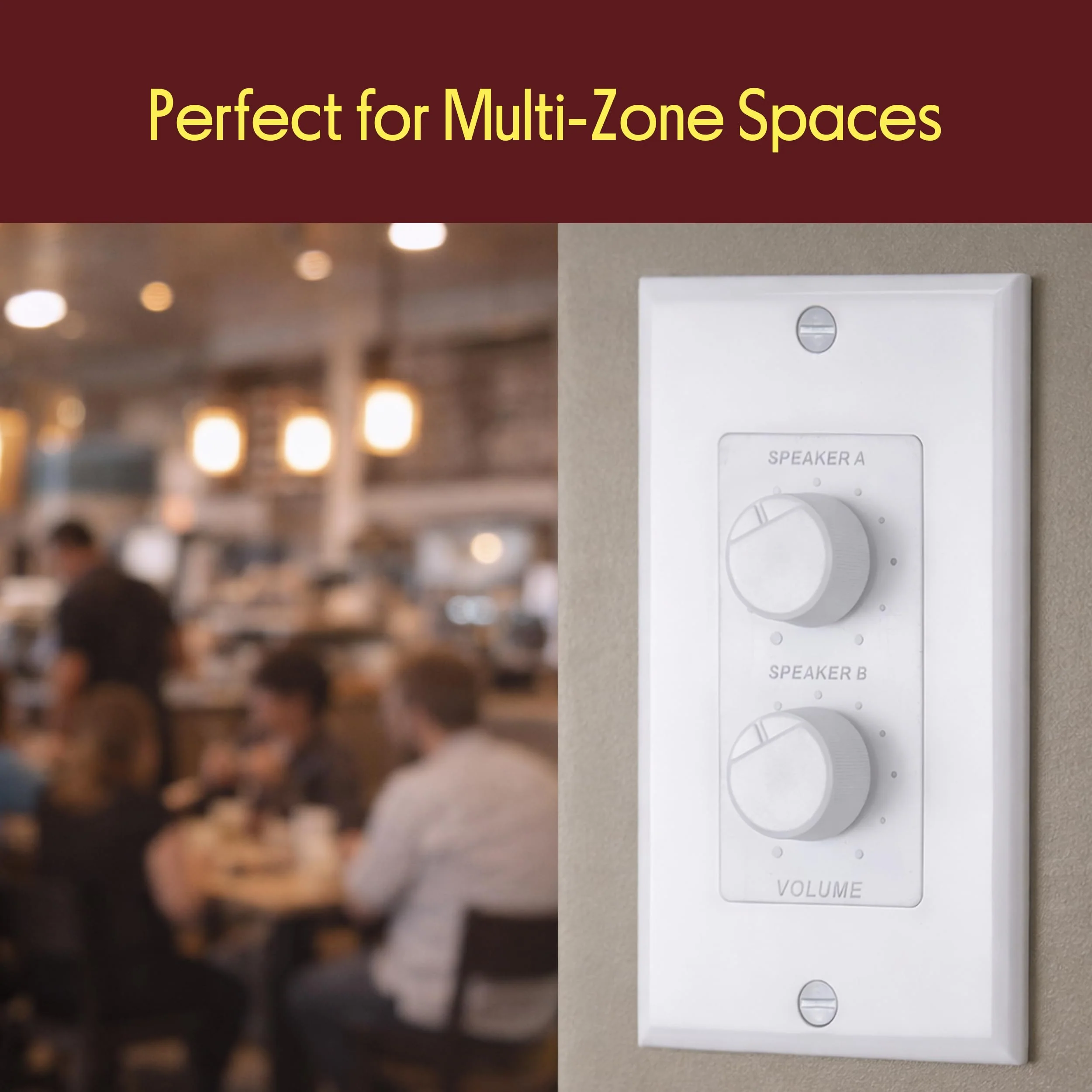 In Wall Speaker Volume Control - Home Audio Smart 2-Channel A/B Dual Channel Speakers Controller Selector Pod Box - Rotary Knob Fader Control Up to (2) Pair of Indoor or Outdoor Speakers - Pyle PVCD15 Standard - Image 7