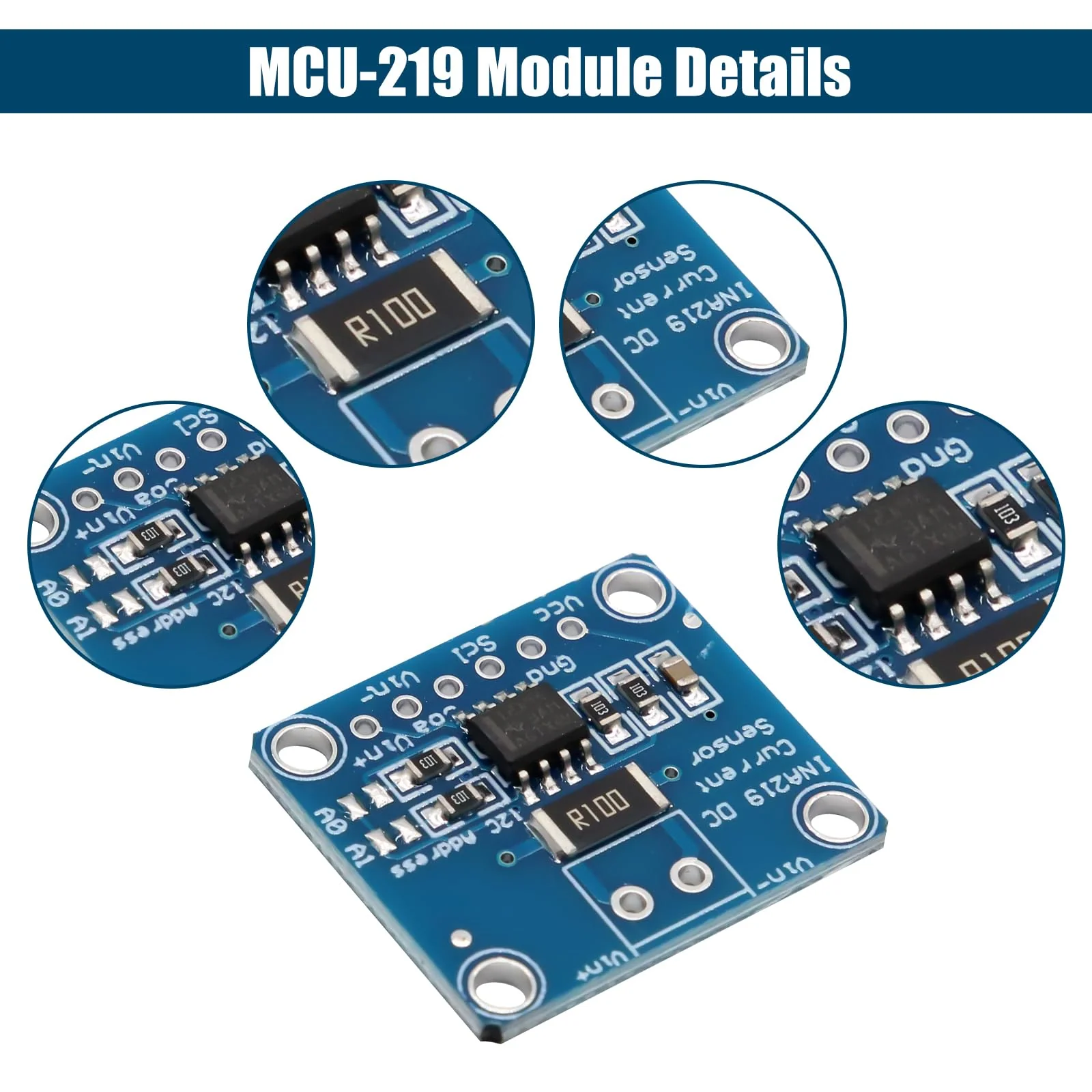 INA219 I2C Sensor Module Binghe 3 Pieces INA219 Zero Point Drift Bidirectional Current Monitoring Sensor Module CJMCU-219 Bidirectional Current Monitoring Sensor I2C Interface Compatible with Arduino - Image 2