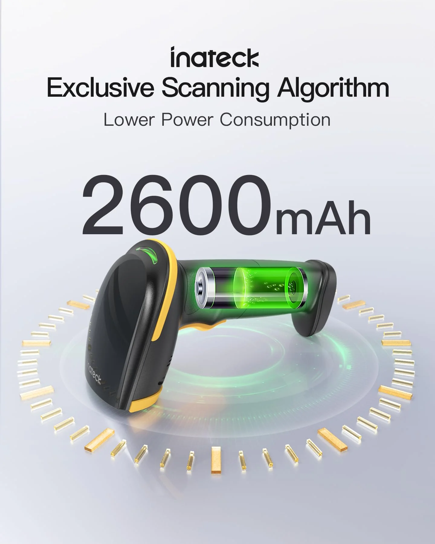 Inateck 2D Barcode Scanner with Intelligent Stand, Wireless QR Code Scanner, Handheld Scanner with APP and SDK, 2D Imager with 2600mAh Battery, BCST-35 - Image 4