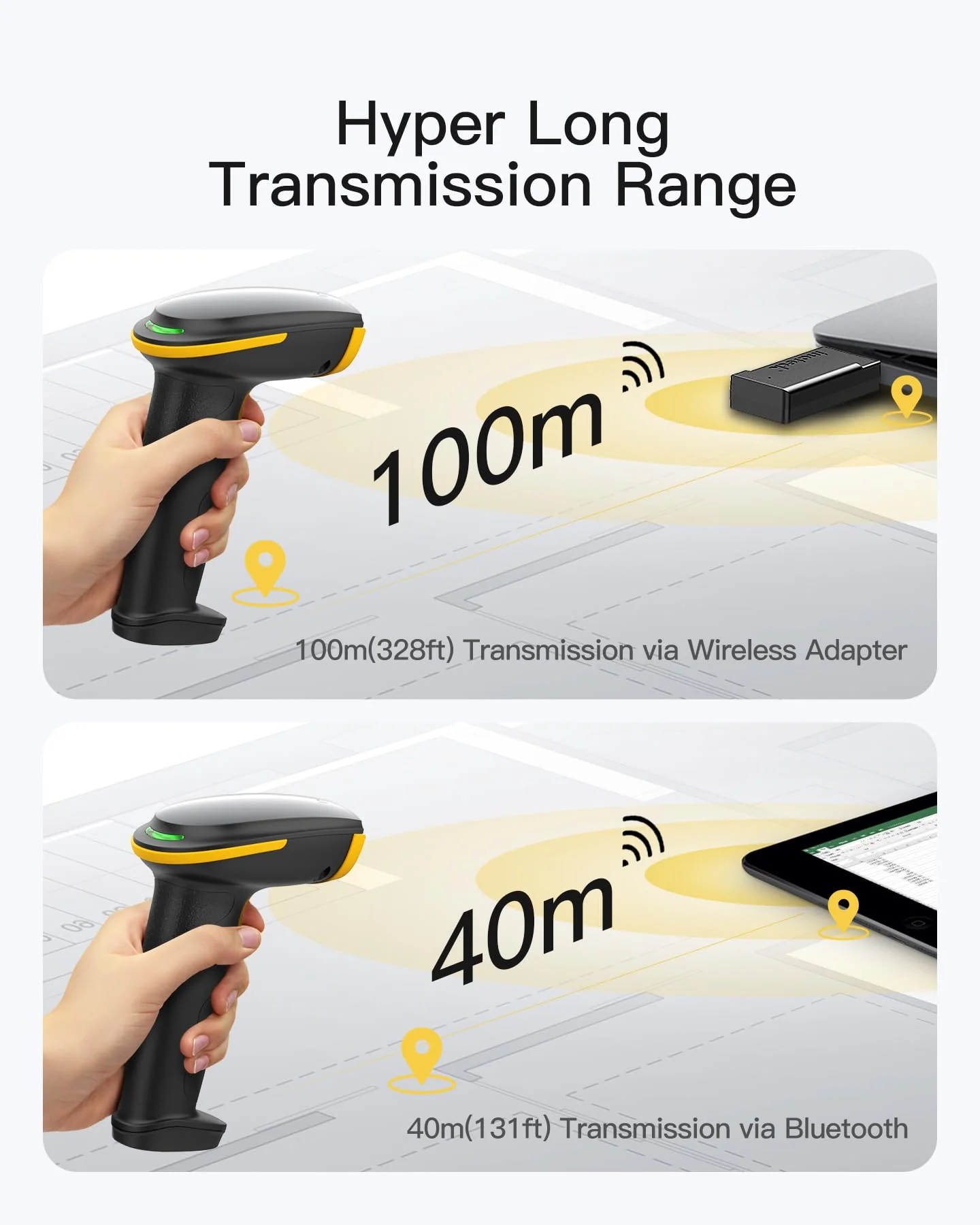Inateck 2D Barcode Scanner with Intelligent Stand, Wireless QR Code Scanner, Handheld Scanner with APP and SDK, 2D Imager with 2600mAh Battery, BCST-35 - Image 6