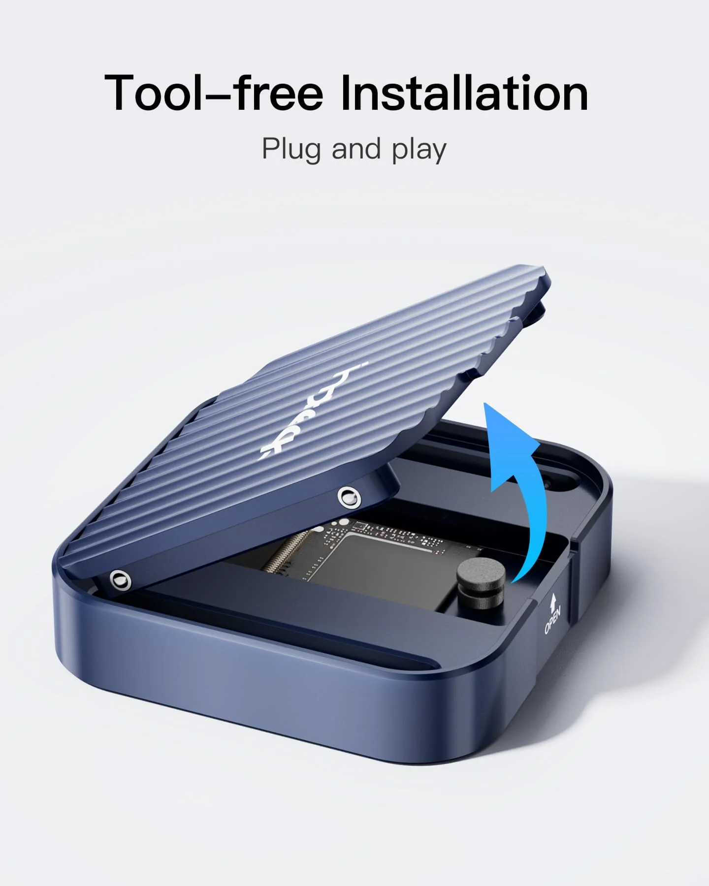 Inateck Magnetic M.2 SSD Enclosure, Type-C USB 3.2 Gen 2 10Gbps SSD Enclosure, Tool-Free, Compatible with 2230 NGFF&NVME PCIe M.2 M-KEY/B&M-Key, Supports Windows/Linux/Android/MacOS, FE2032 - Image 3