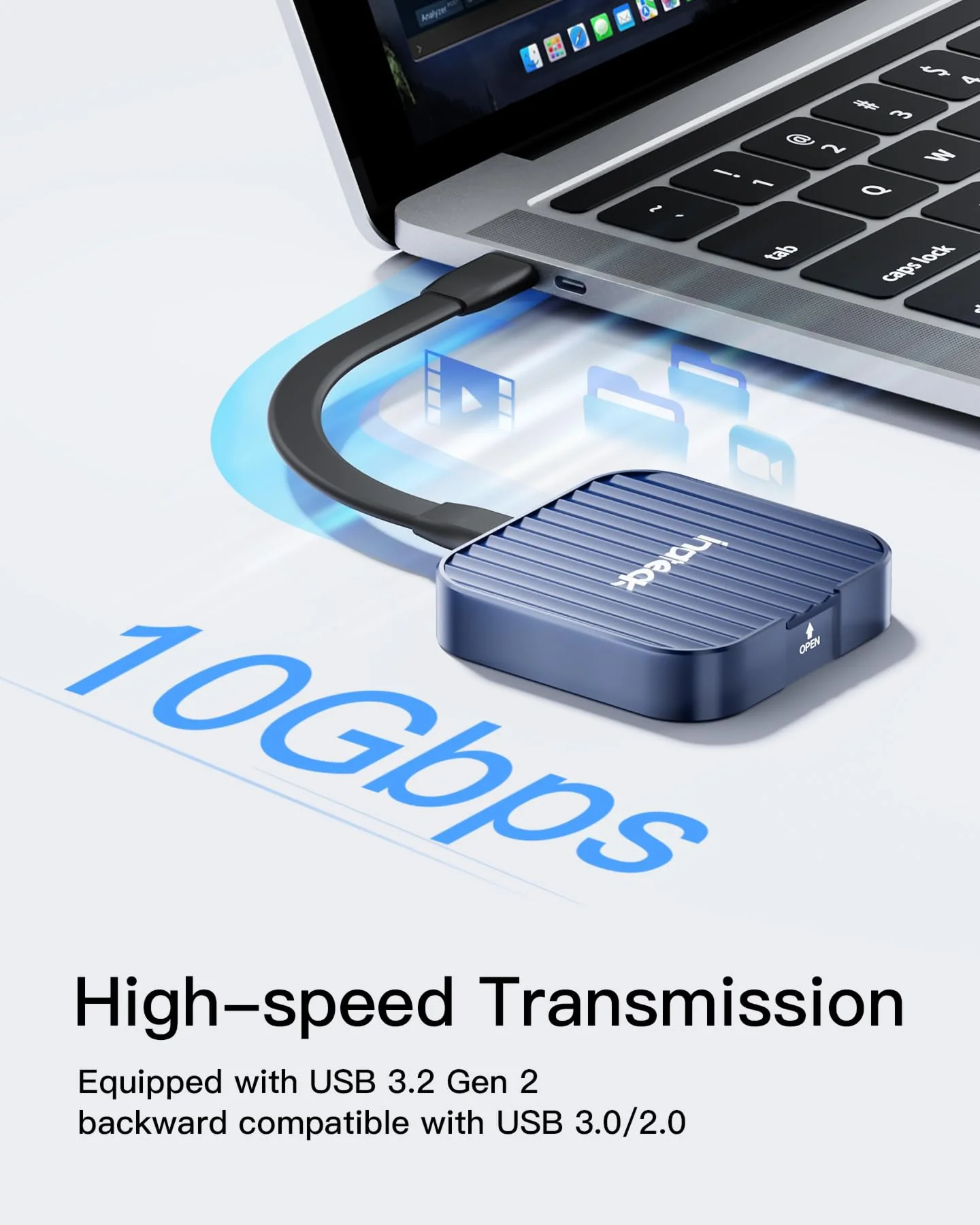 Inateck Magnetic M.2 SSD Enclosure, Type-C USB 3.2 Gen 2 10Gbps SSD Enclosure, Tool-Free, Compatible with 2230 NGFF&NVME PCIe M.2 M-KEY/B&M-Key, Supports Windows/Linux/Android/MacOS, FE2032 - Image 5