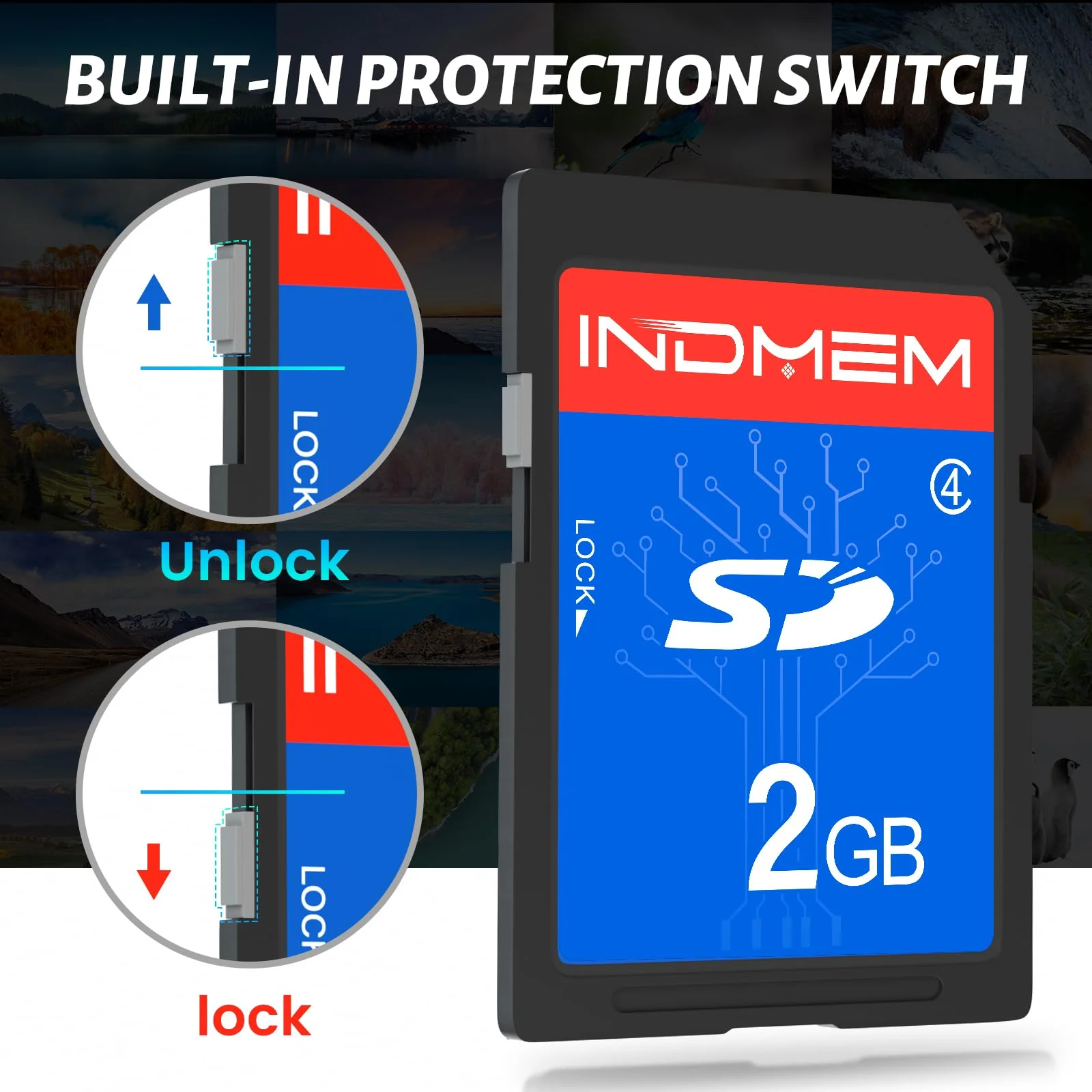 INDMEM 2GB SD Card, 8 Packs Class 4 2GB Flash Memory Card MLC Standard Secure Digital Cards Camera Card 2GB(8pcs) - Image 2