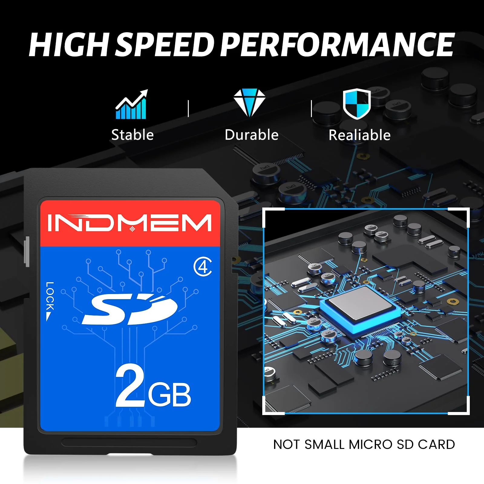 INDMEM 2GB SD Card, 8 Packs Class 4 2GB Flash Memory Card MLC Standard Secure Digital Cards Camera Card 2GB(8pcs) - Image 3