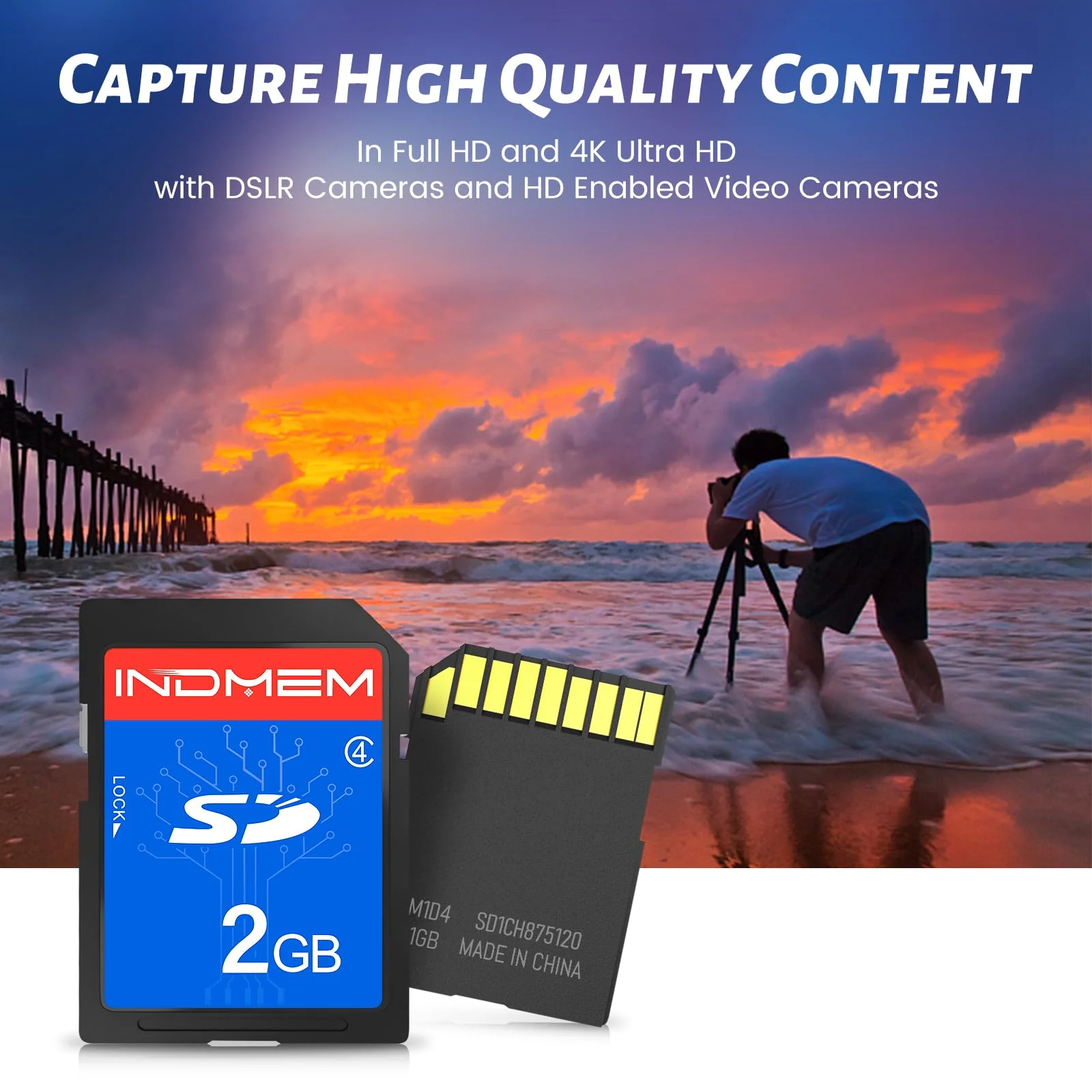 INDMEM 2GB SD Card, 8 Packs Class 4 2GB Flash Memory Card MLC Standard Secure Digital Cards Camera Card 2GB(8pcs) - Image 4