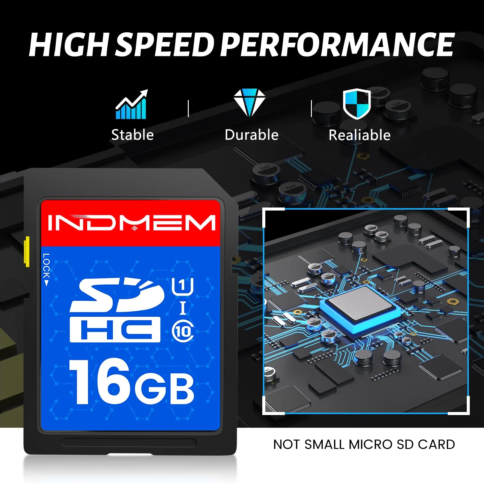INDMEM SD Card 16GB, 8 Packs Class 10 16GB Flash Memory Card MLC Standard Secure Digital Cards Camera Card 16GB(8pcs) - Image 3