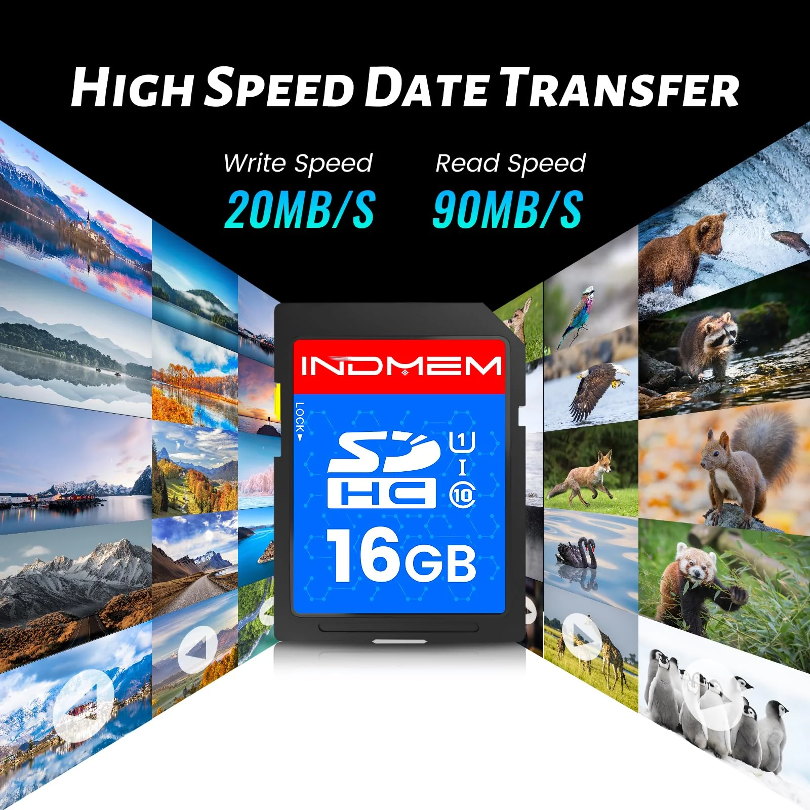 INDMEM SD Card 16GB, 8 Packs Class 10 16GB Flash Memory Card MLC Standard Secure Digital Cards Camera Card 16GB(8pcs) - Image 6