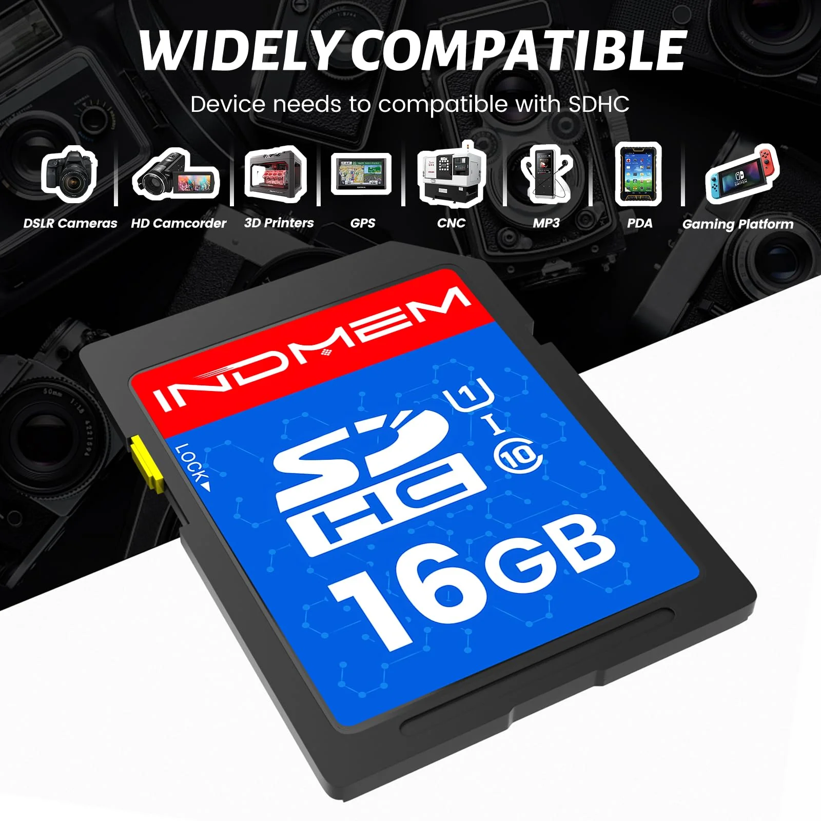 INDMEM SD Card 16GB, 8 Packs Class 10 16GB Flash Memory Card MLC Standard Secure Digital Cards Camera Card 16GB(8pcs) - Image 7