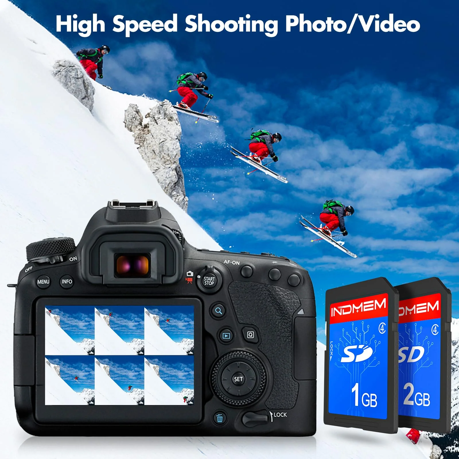 INDMEM SD Card 1GB + 2GB， Class 4 Flash Memory Card 2G SLC Standard Secure Digital Cards - Image 3