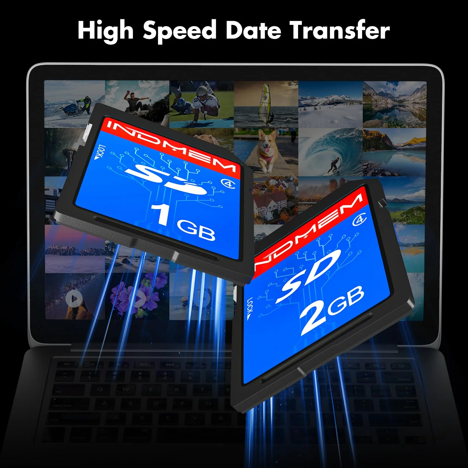 INDMEM SD Card 1GB + 2GB， Class 4 Flash Memory Card 2G SLC Standard Secure Digital Cards - Image 4