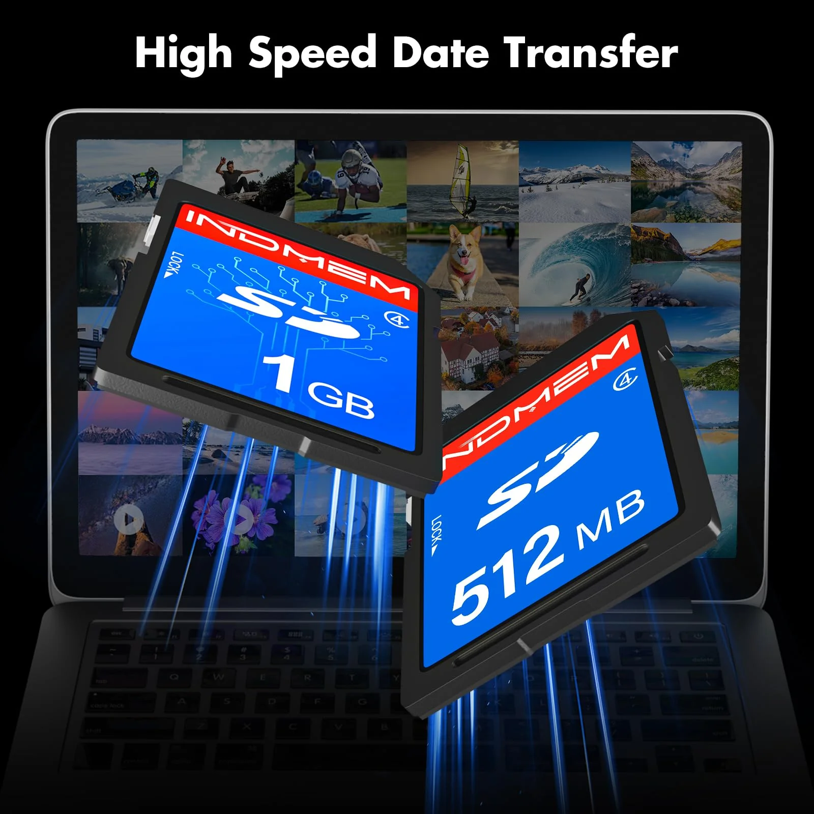 INDMEM SD Card 512MB+1GB,Class 4 Flash Memory Card 1GB MLC Standard Secure Digital Cards Camera Cards - Image 4