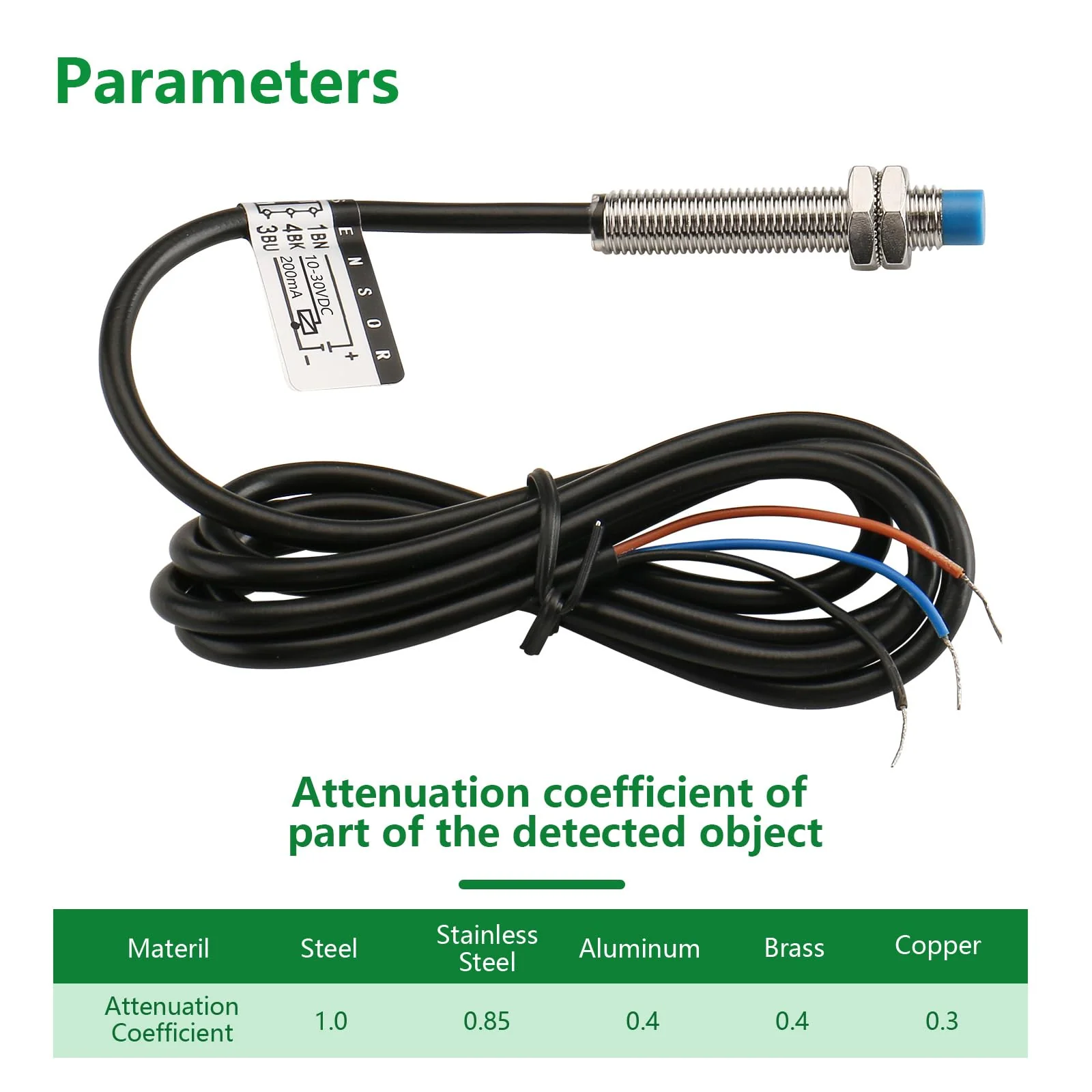 Inductive Proximity Sensor Switch LJ8A3-2-Z,M8,DC10-30V,NO, PNP 300mA,2mm Detecting Distance,3 Wire NO - Image 2